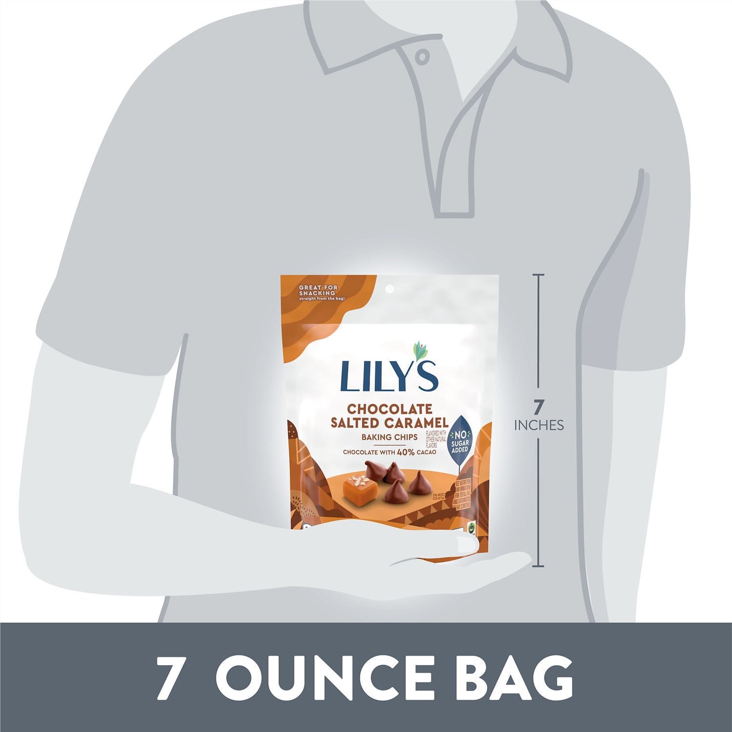 Lily's Chocolate Salted Caramel Flavored No Added Sugar Baking Chips