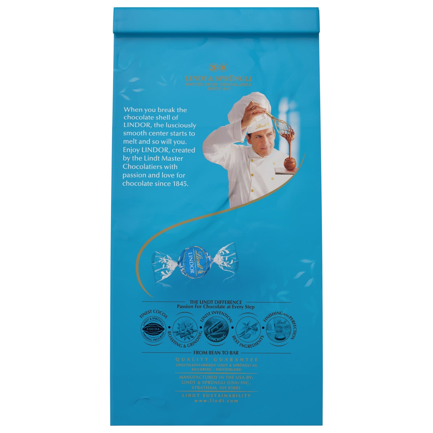Lindt Lindor Sea Salt Milk Chocolate Candy Truffles, 5.1 oz. Bag