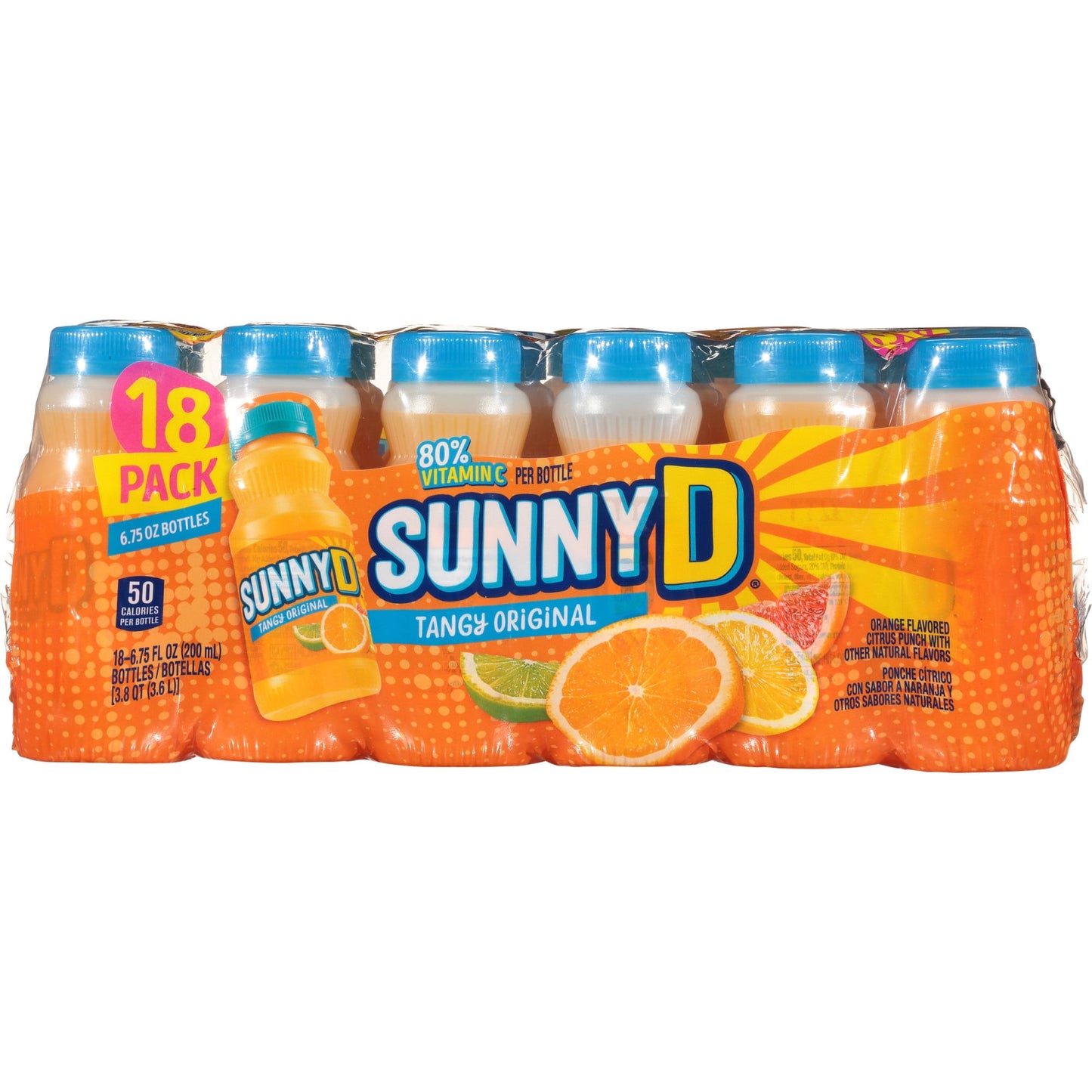 SUNNYD Tangy Original Shelf Stable Orange Juice Drink, 18 Count, 6.75