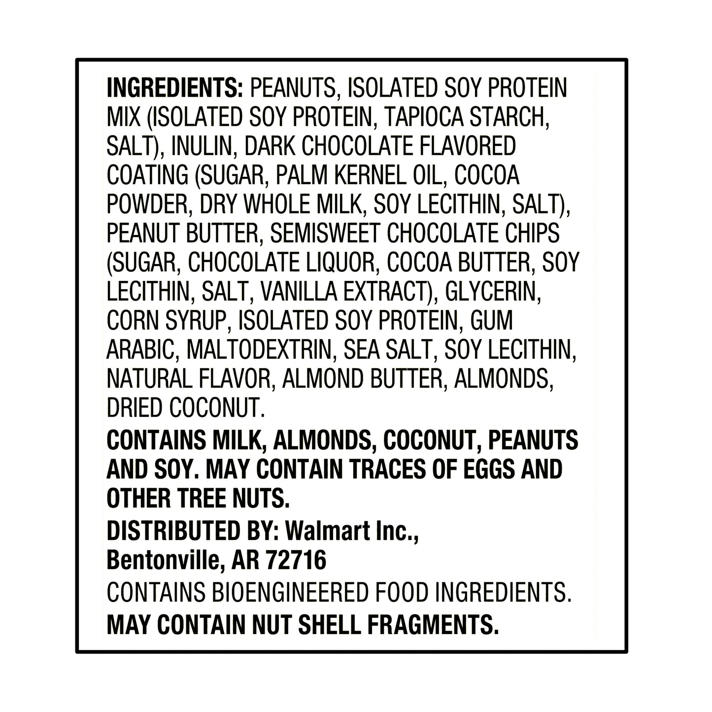 Great Value Peanut Butter and Dark Chocolate Protein Bars, 21.1 oz, 15