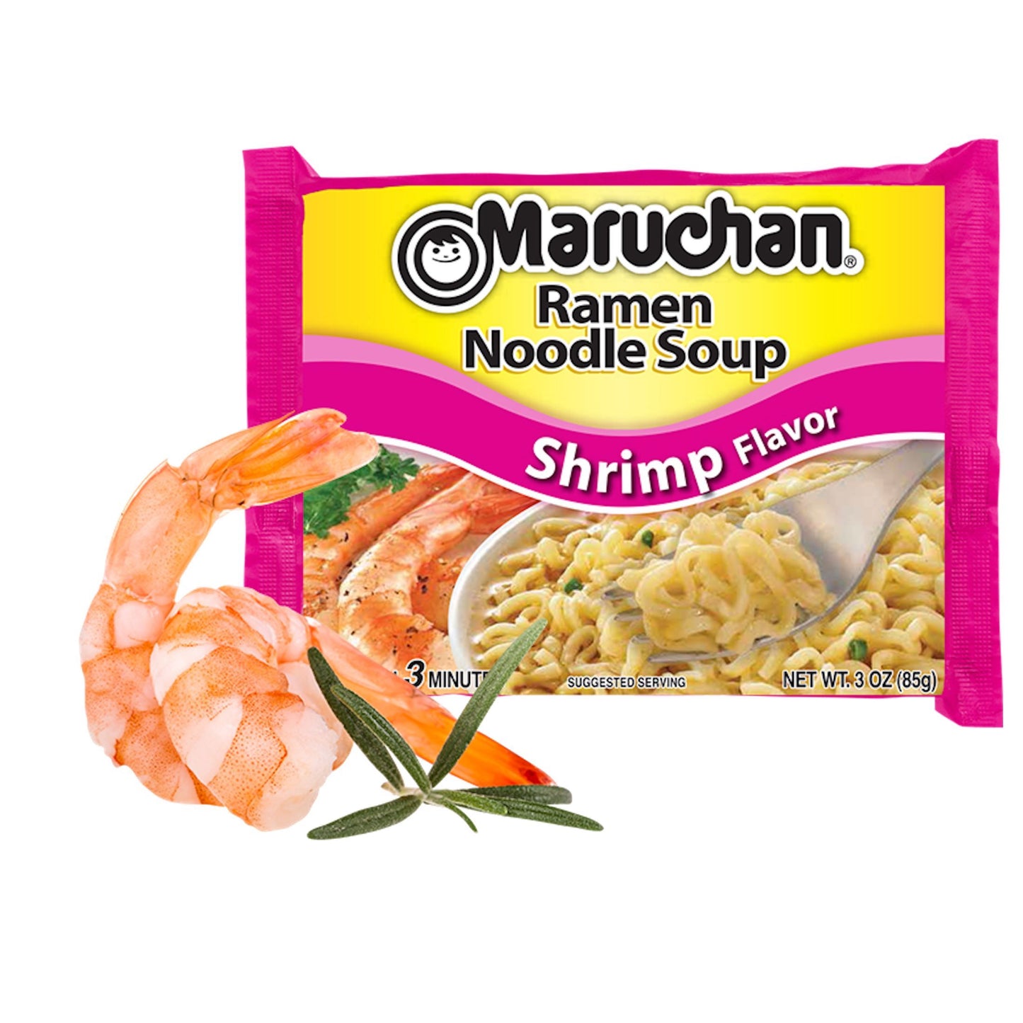 Maruchan Ramen Noodle Soup, Shrimp Flavor Instant Noodles, 3 oz, Pack of 12
