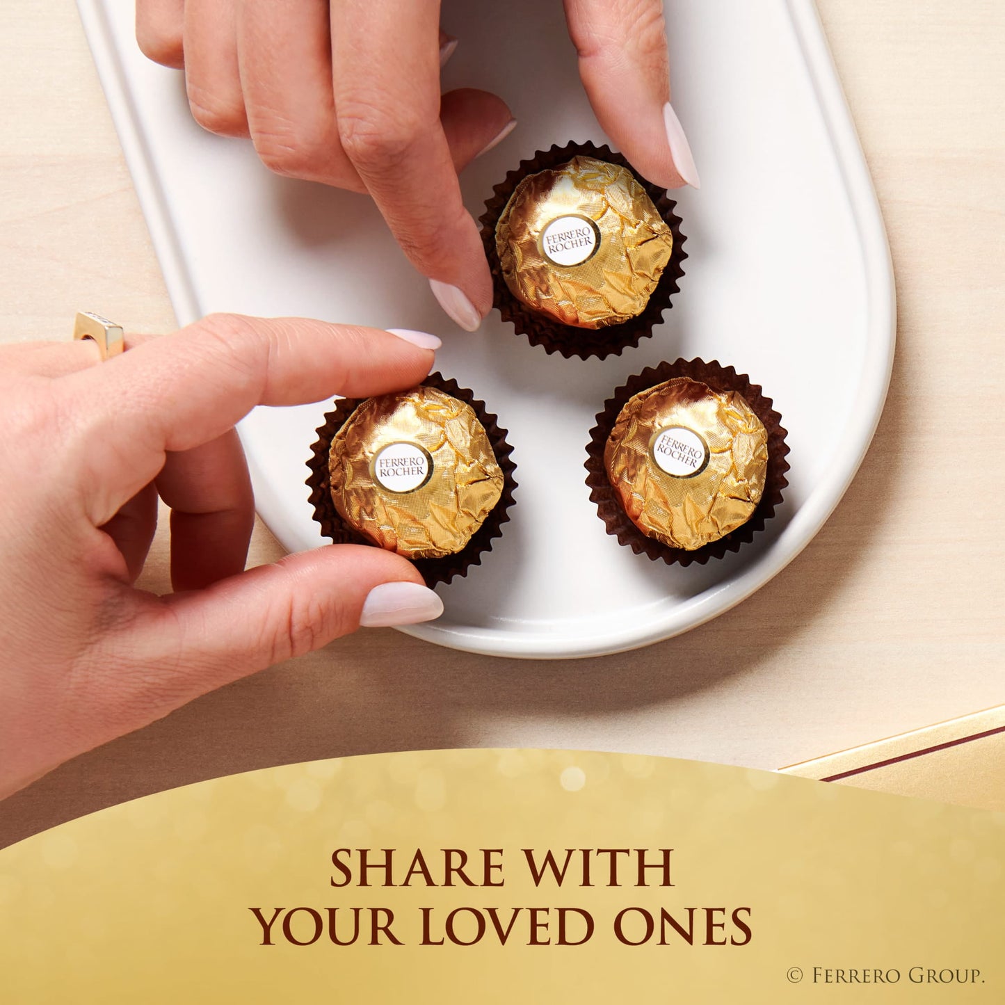 Ferrero Rocher Gourmet Hazelnut Milk Chocolate Gift Box, 12ct 5.3 oz