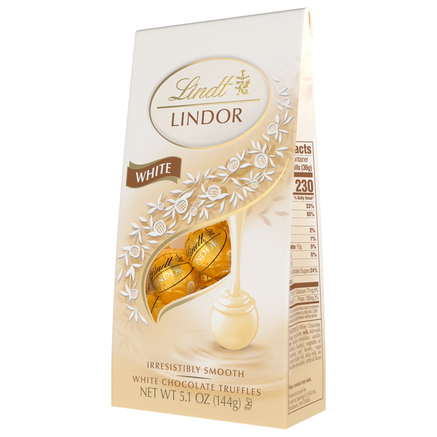 Lindt Lindor White Chocolate Candy Truffles, 5.1 oz. Bag