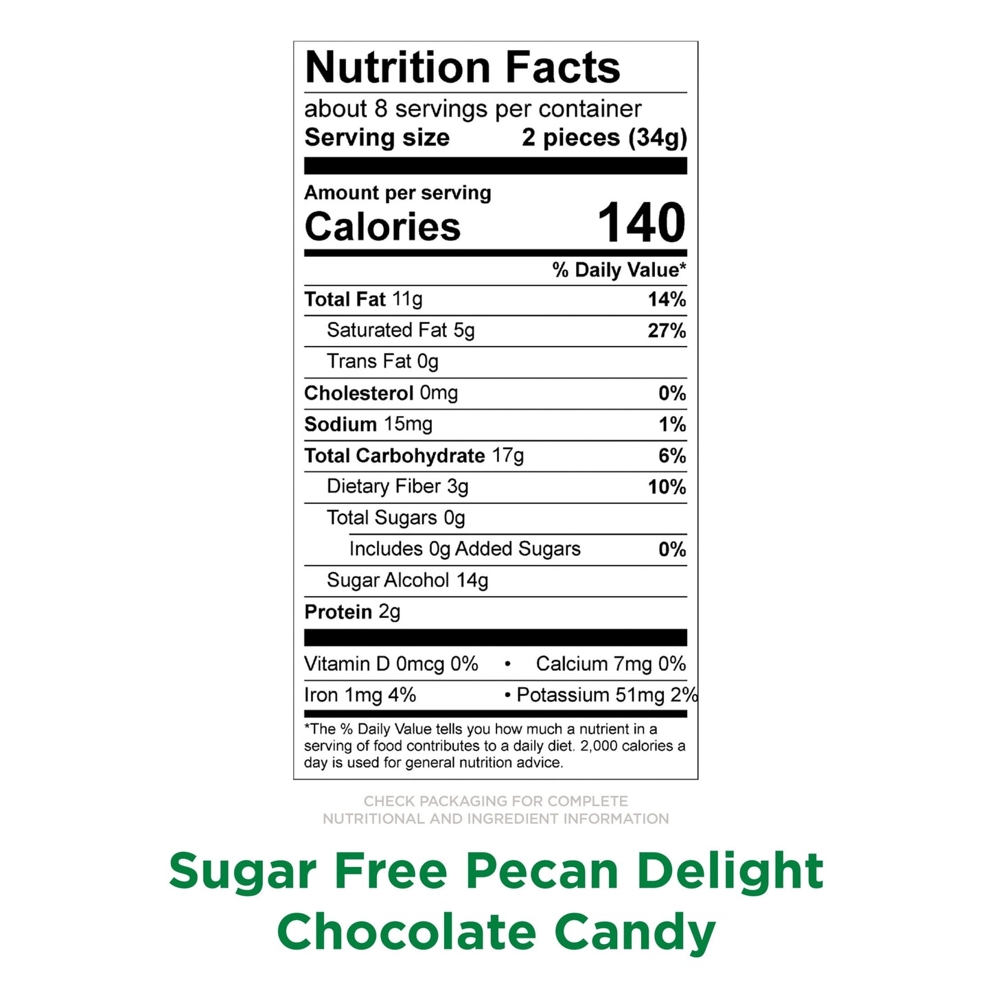 RUSSELL STOVER Sugar Free Pecan Delight Chocolate Candy, 10 oz. bag