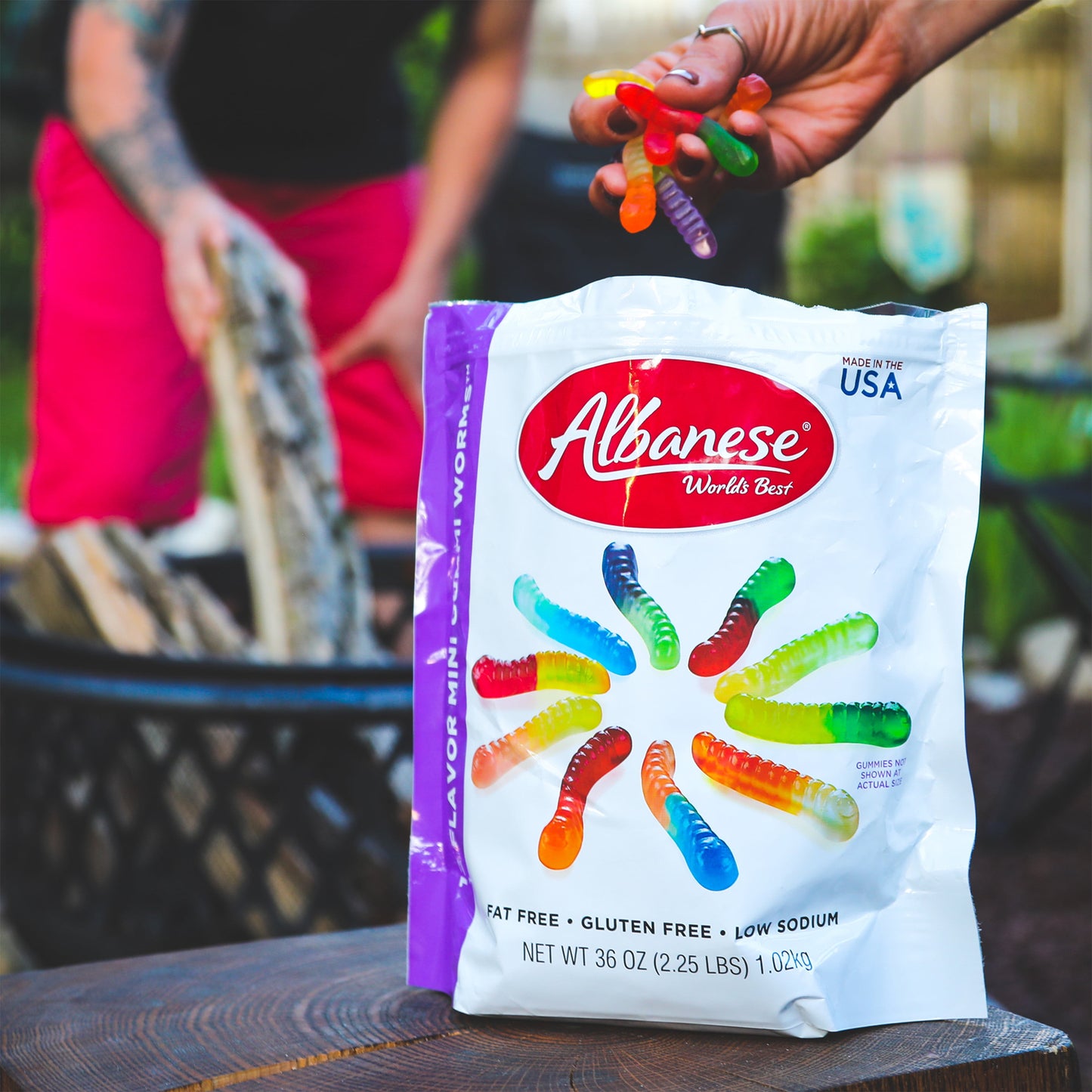 Albanese 12 Flavor Mini Gummi Worms, 36oz Resealable Bag, Family Size