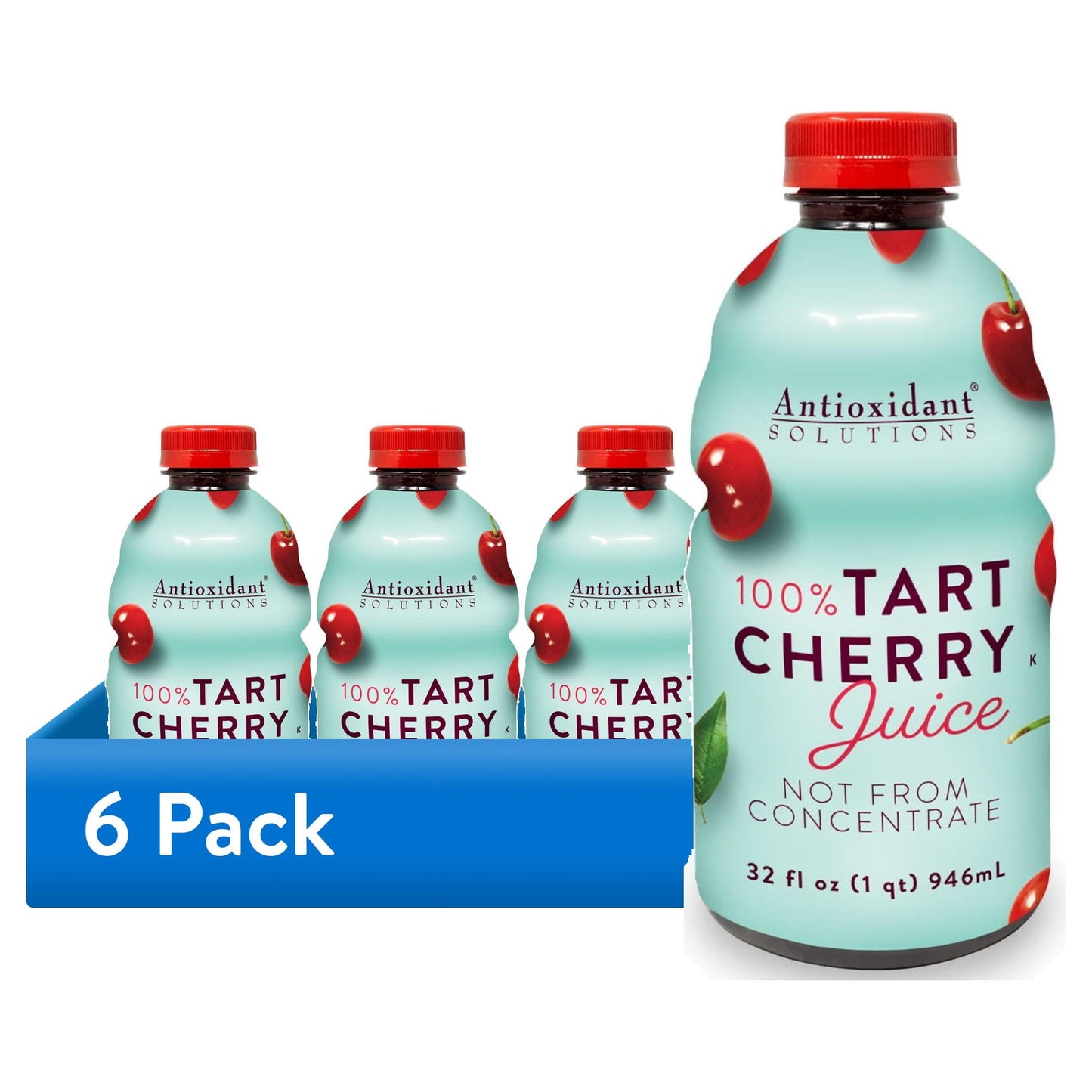 Antioxidant Solutions 100% Blueberry Juice Not from Concentrate, 32 fl