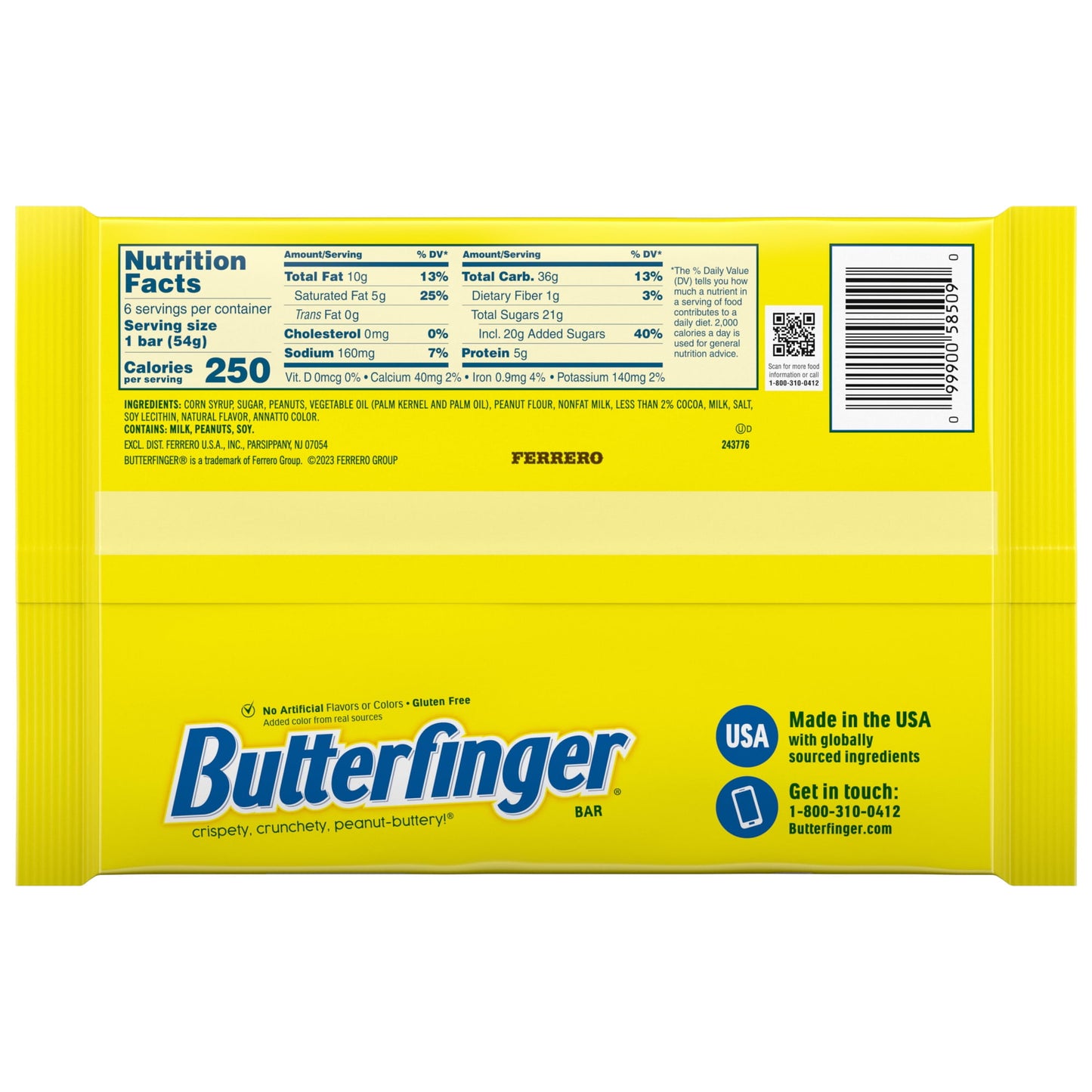 Butterfinger Full Size Candy Bar, 6 Count, 1.9 oz