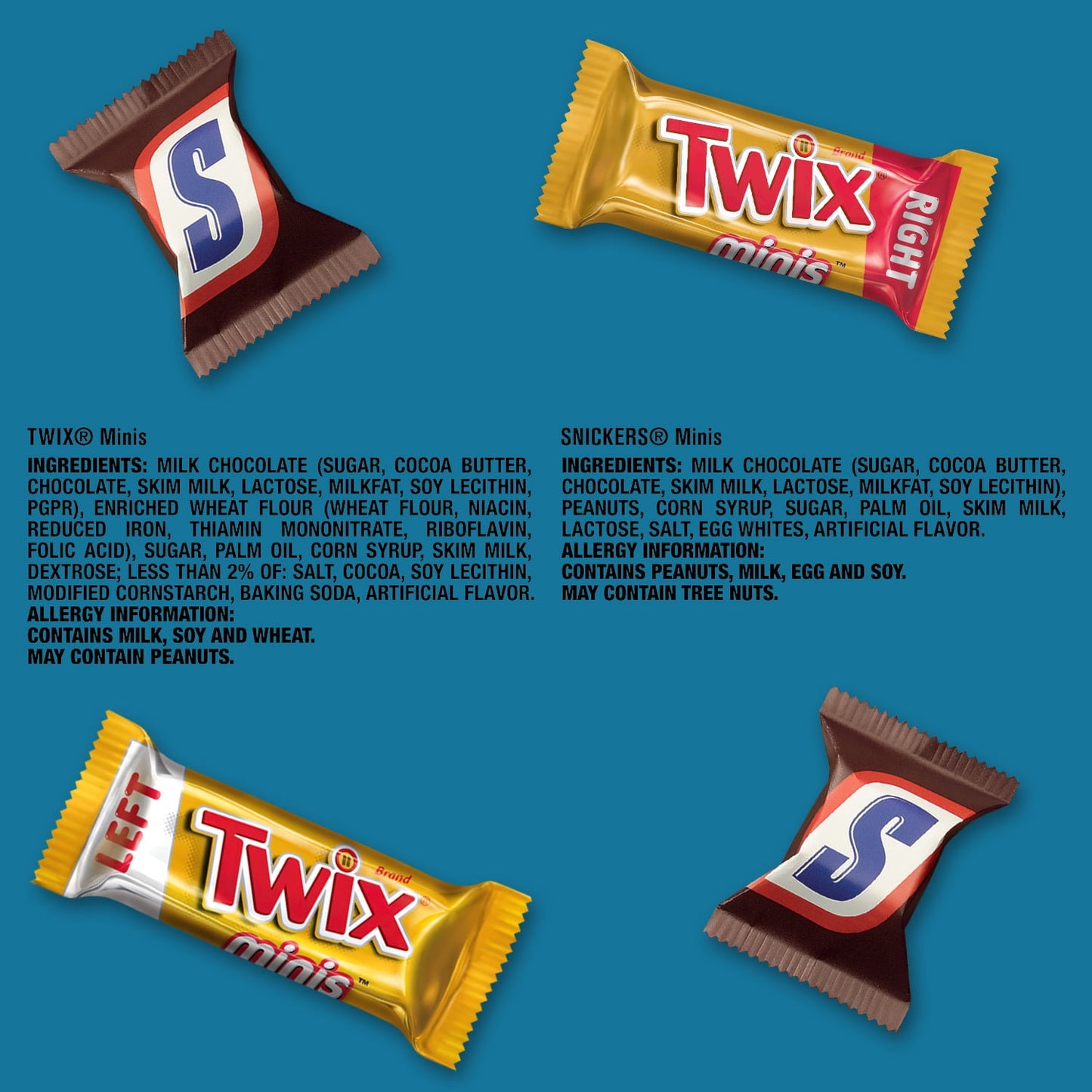 Snickers & Twix Minis Milk Chocolate Bars Variety pack, Party Size - 2