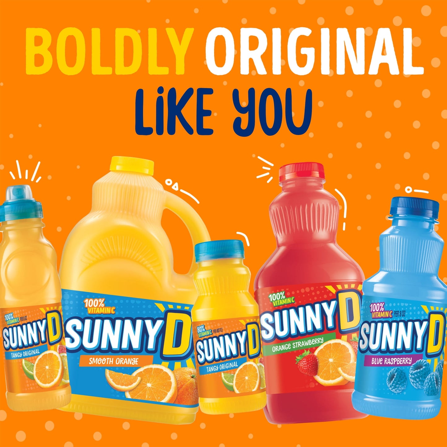 SUNNYD Tangy Original Shelf Stable Orange Juice Drink, 18 Count, 6.75