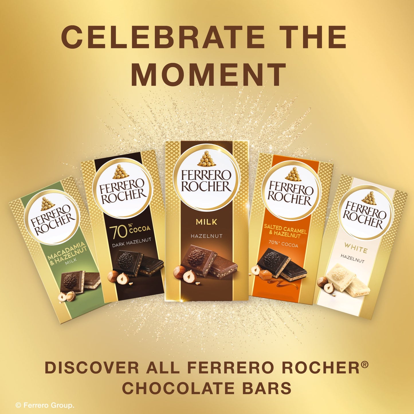 Ferrero Rocher premium chocolate bar, White Chocolate with Hazelnut Filling