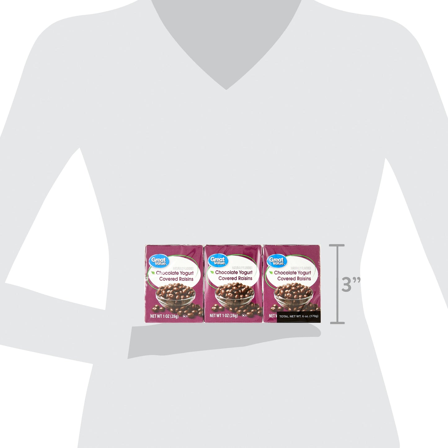 Great Value Chocolate Flavored Cocoa Yogurt Raisins, 1 oz, 6 (3 pack)