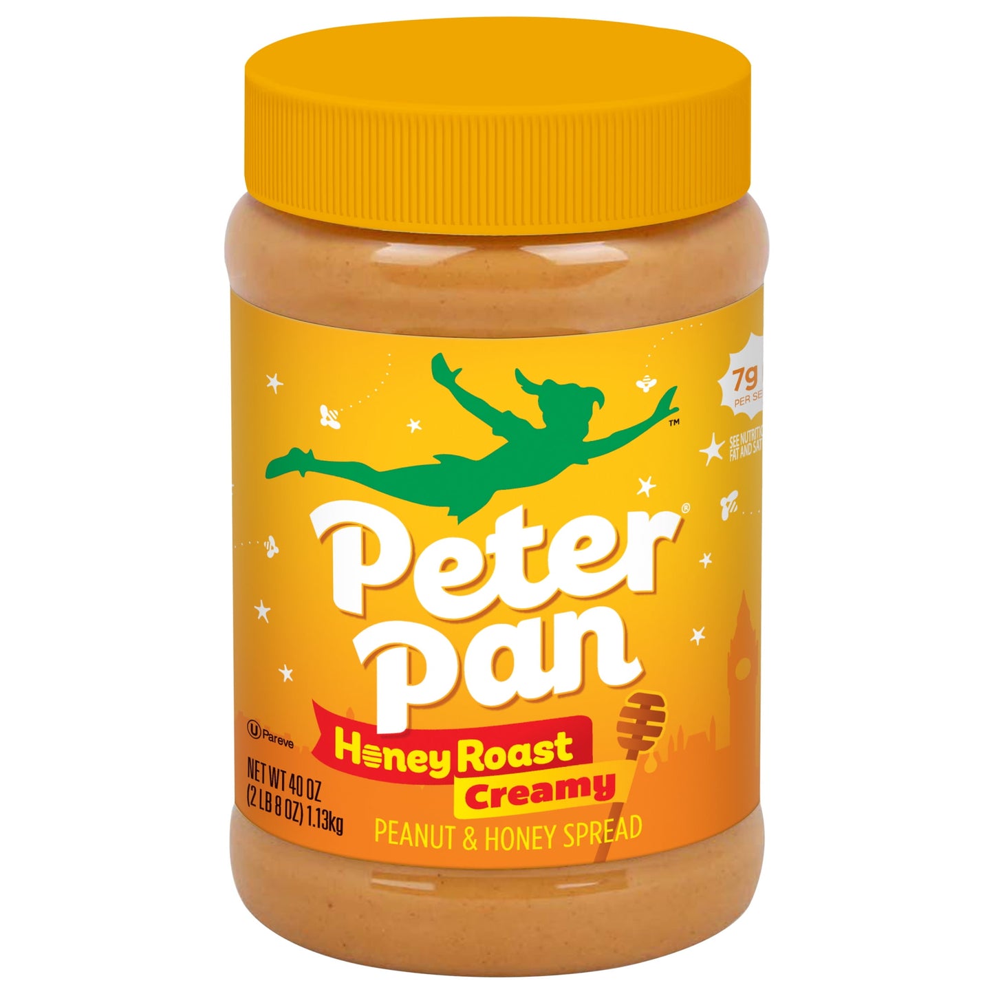 Peter Pan Creamy Honey Roasted Peanut Butter, Smooth, Gluten-Free, 40