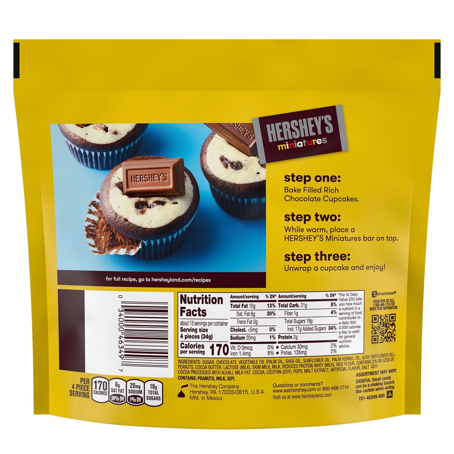 Hershey's Miniatures Assorted Chocolate Candy Family Pack, 15.9 oz