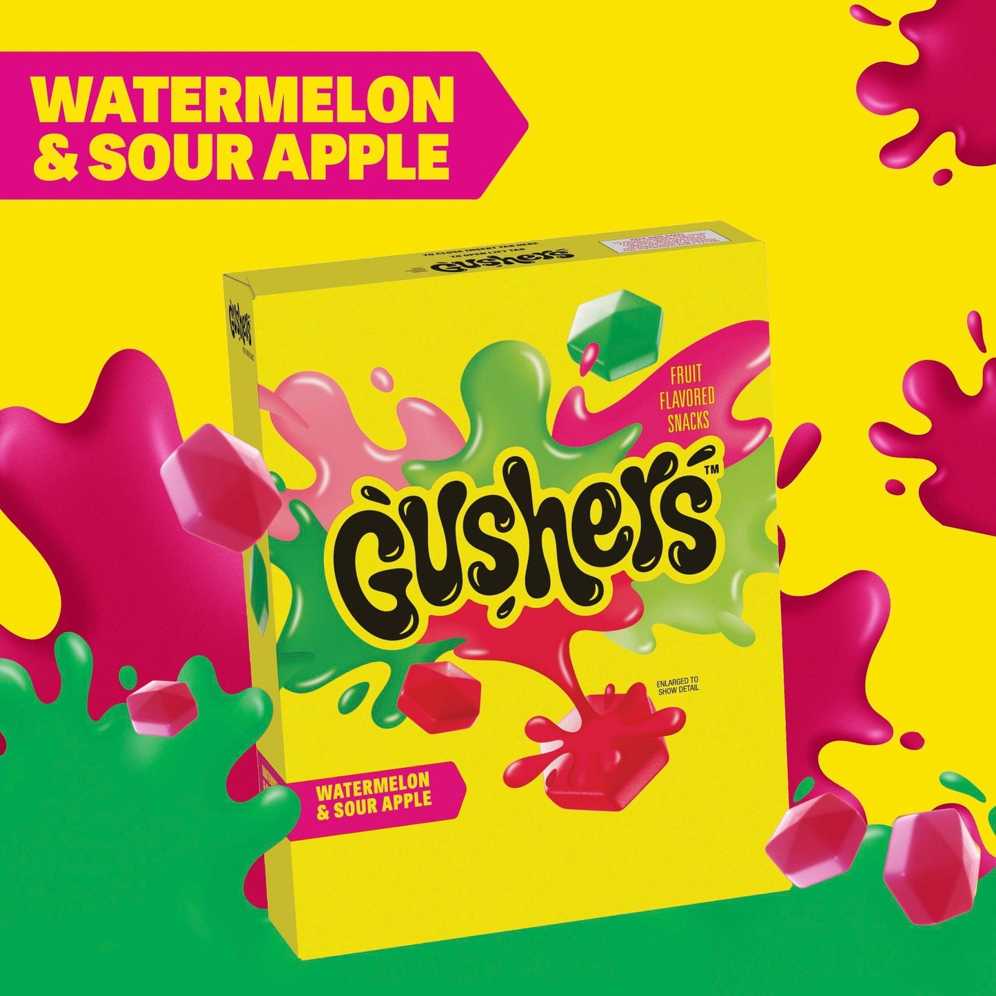 Gushers Fruit Flavored Snacks, Halloween, Watermelon and Sour Apple Flavor, 20 Count, 16 oz