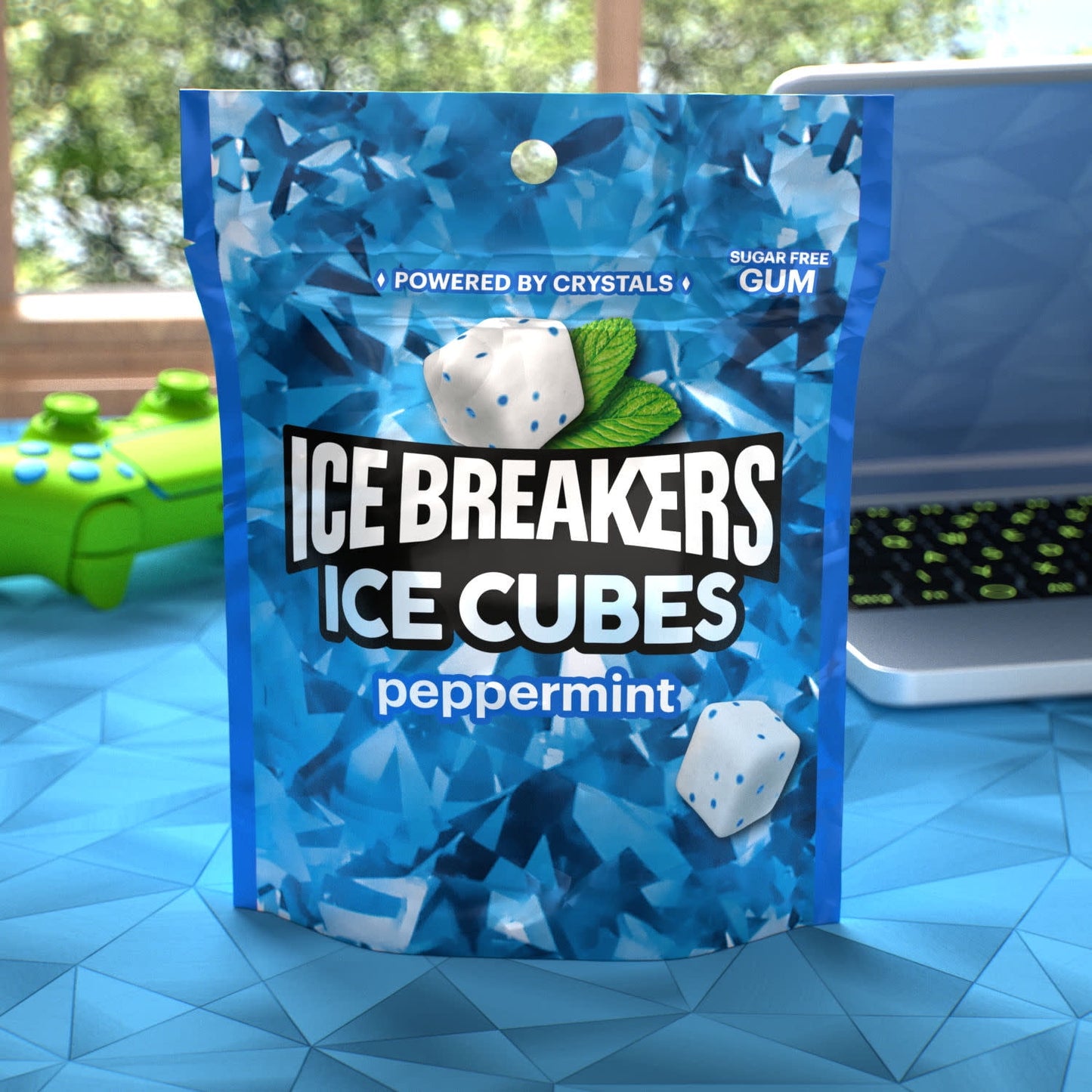 Ice Breakers Ice Cubes Peppermint Flavored Sugar Free Chewing Gum, Pou