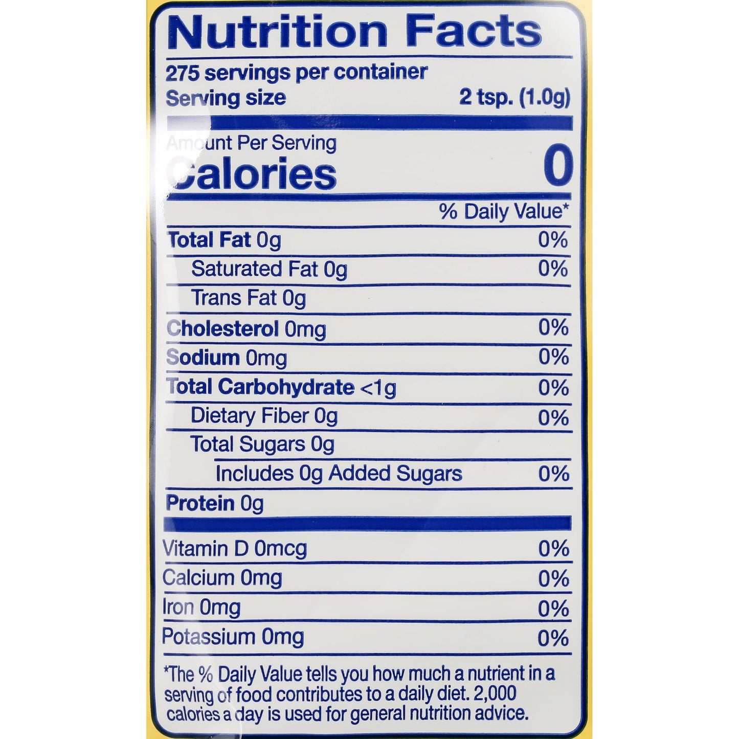 Splenda Zero Calorie Sweetener, Granulated Sugar Substitute, 9.7 oz Pl