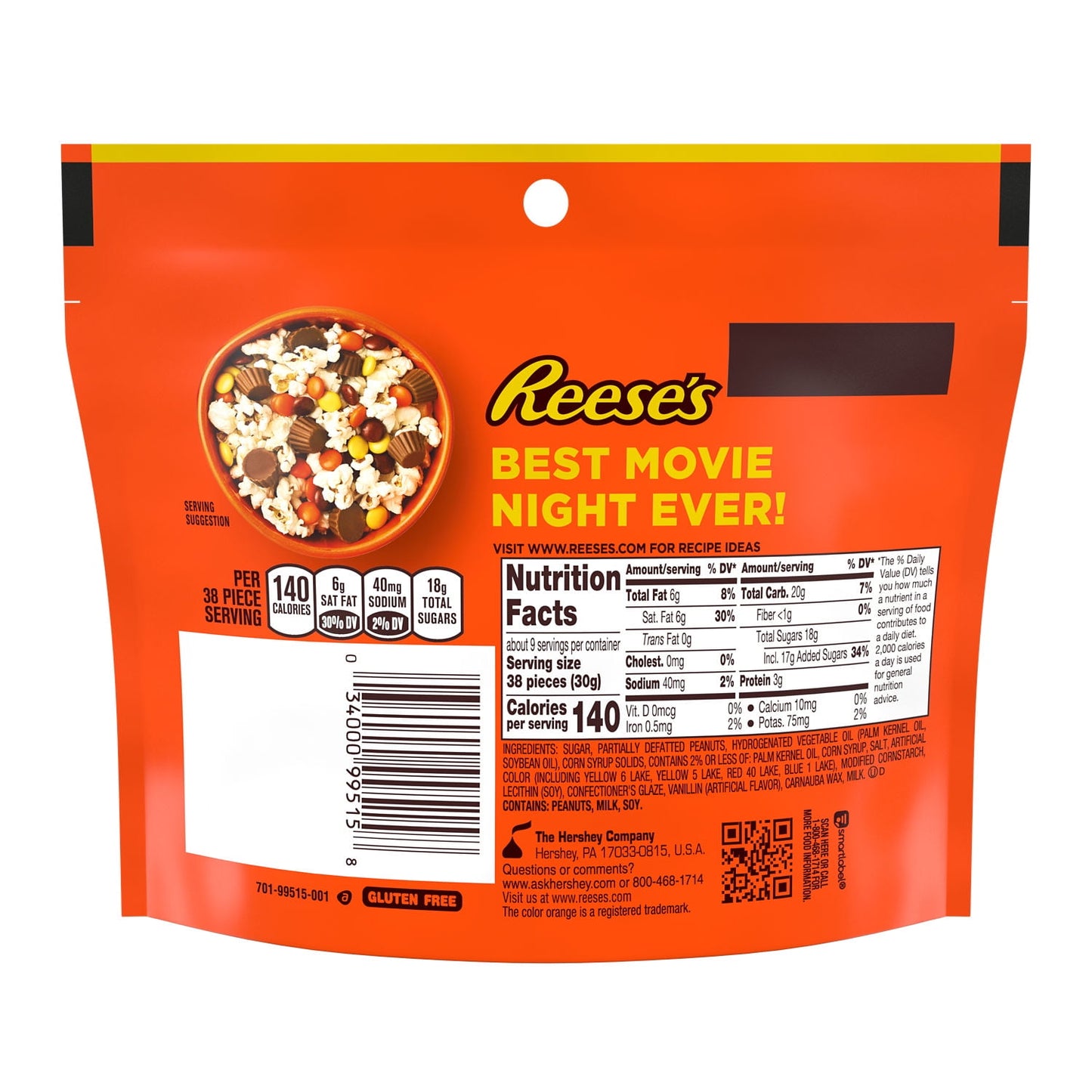 Reese's Pieces Peanut Butter in a Crunchy Shell Candy Bag, 9 oz