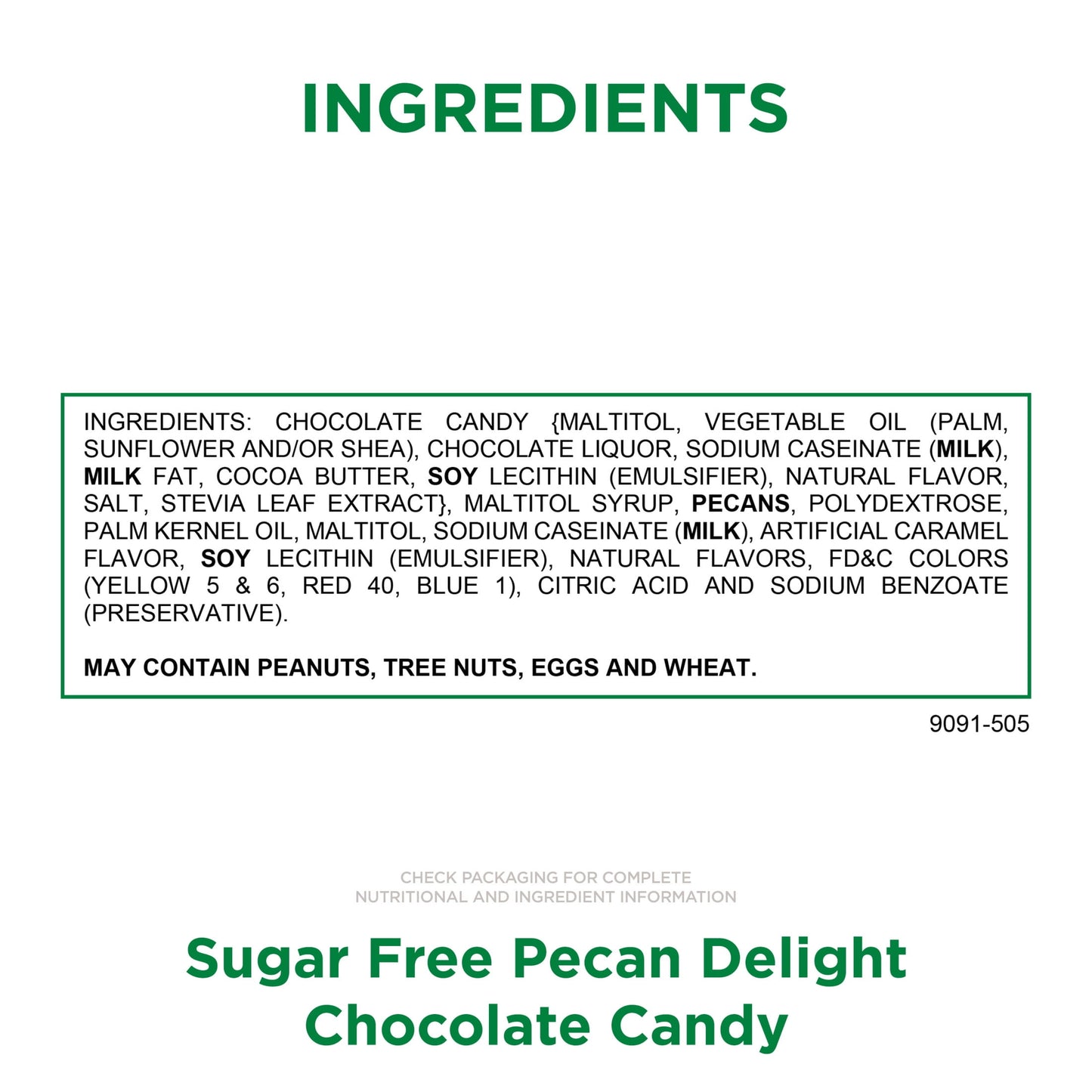 RUSSELL STOVER Sugar Free Pecan Delight Chocolate Candy, 10 oz. bag