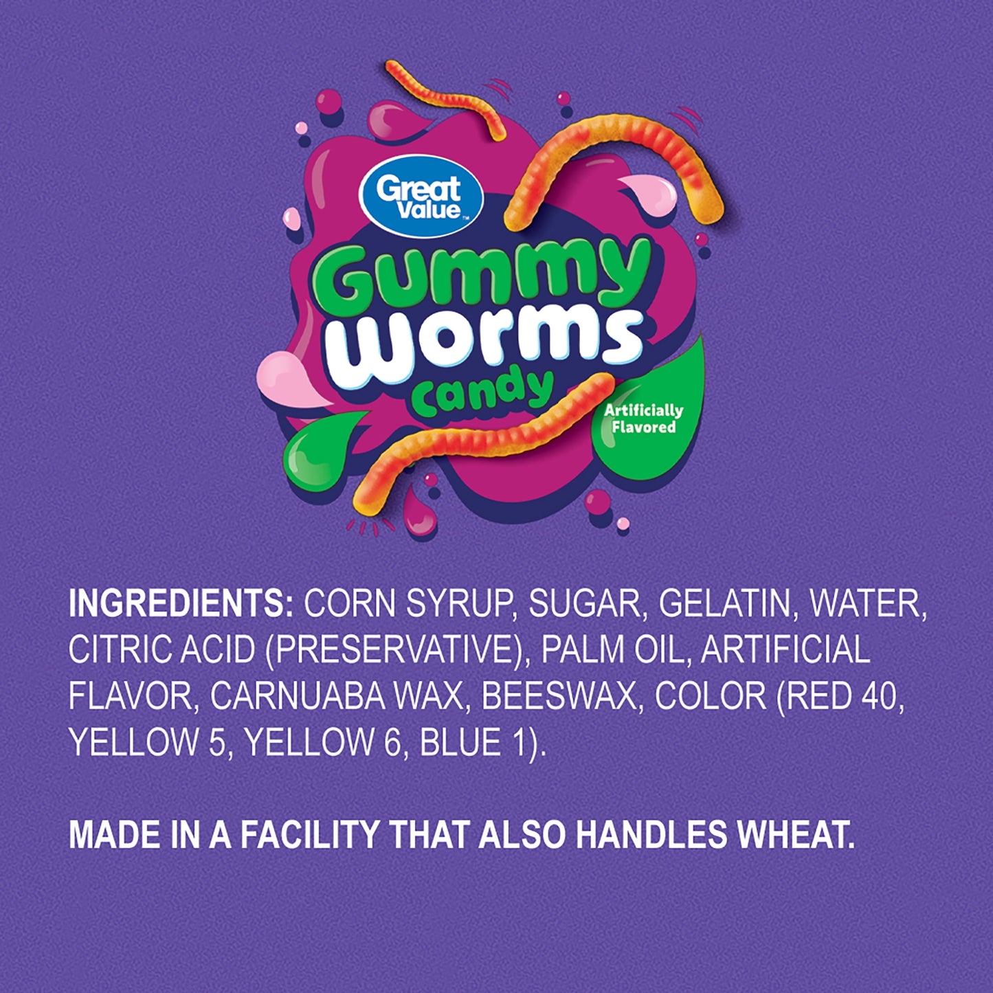 Great Value Gummy Worms Chewy Candy, 48 oz Bag