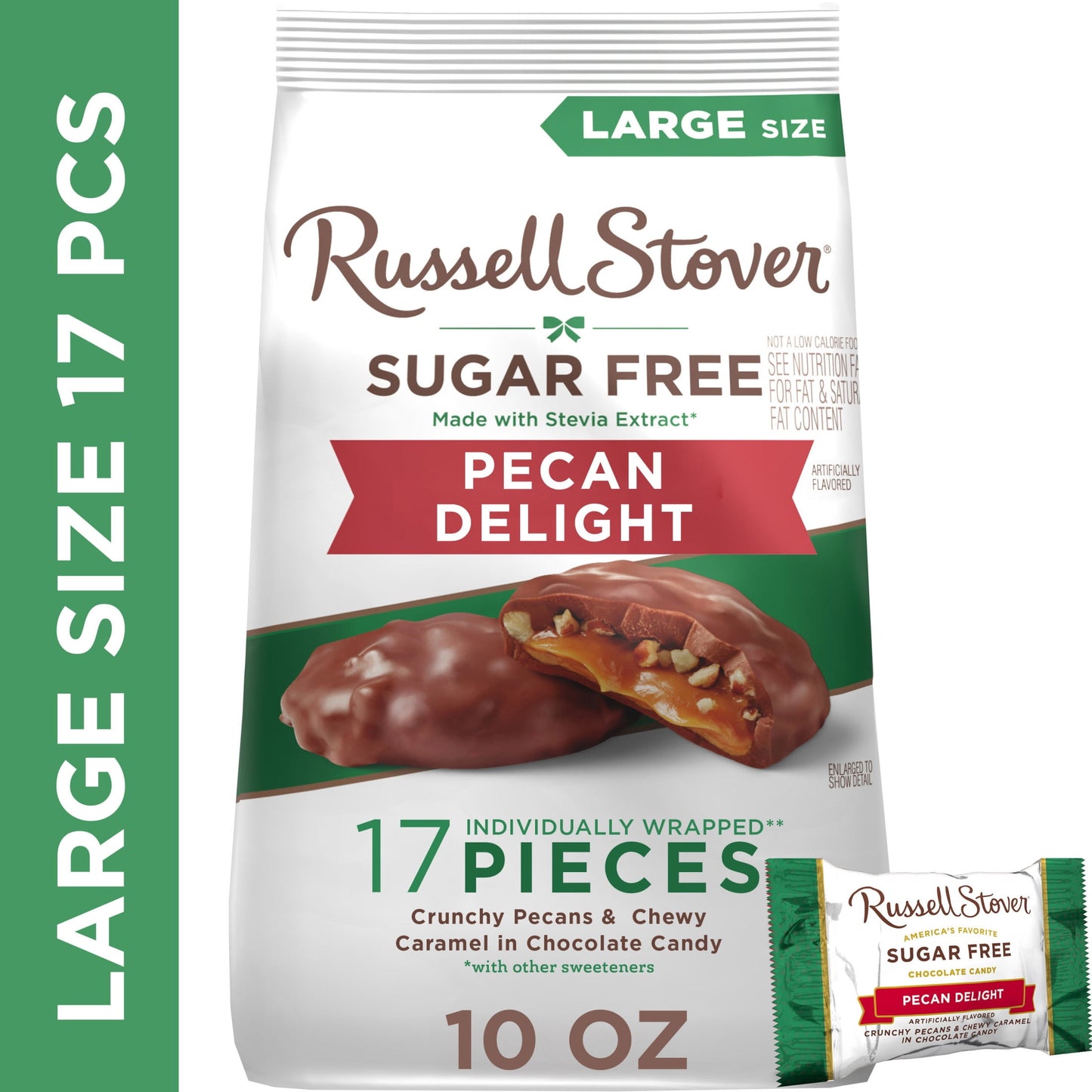 RUSSELL STOVER Sugar Free Pecan Delight Chocolate Candy, 10 oz. bag