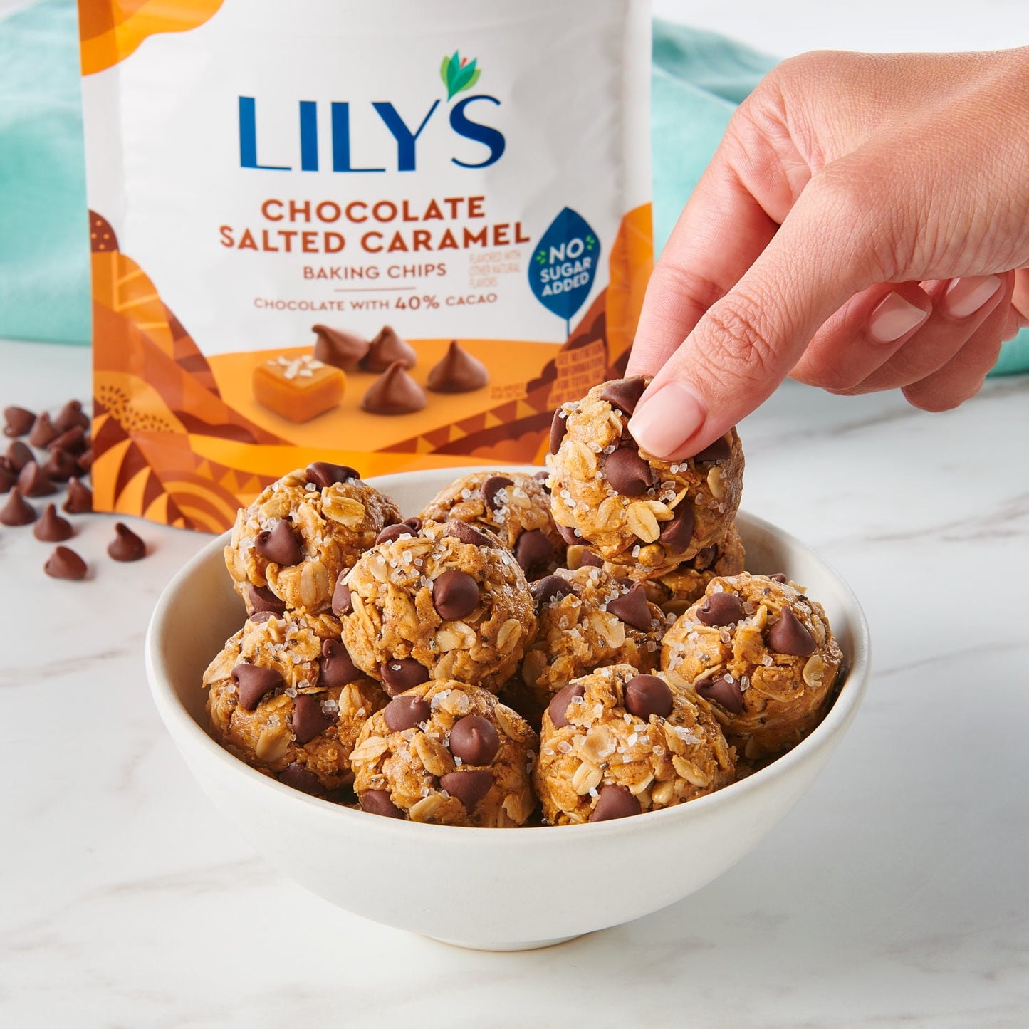 Lily's Chocolate Salted Caramel Flavored No Added Sugar Baking Chips