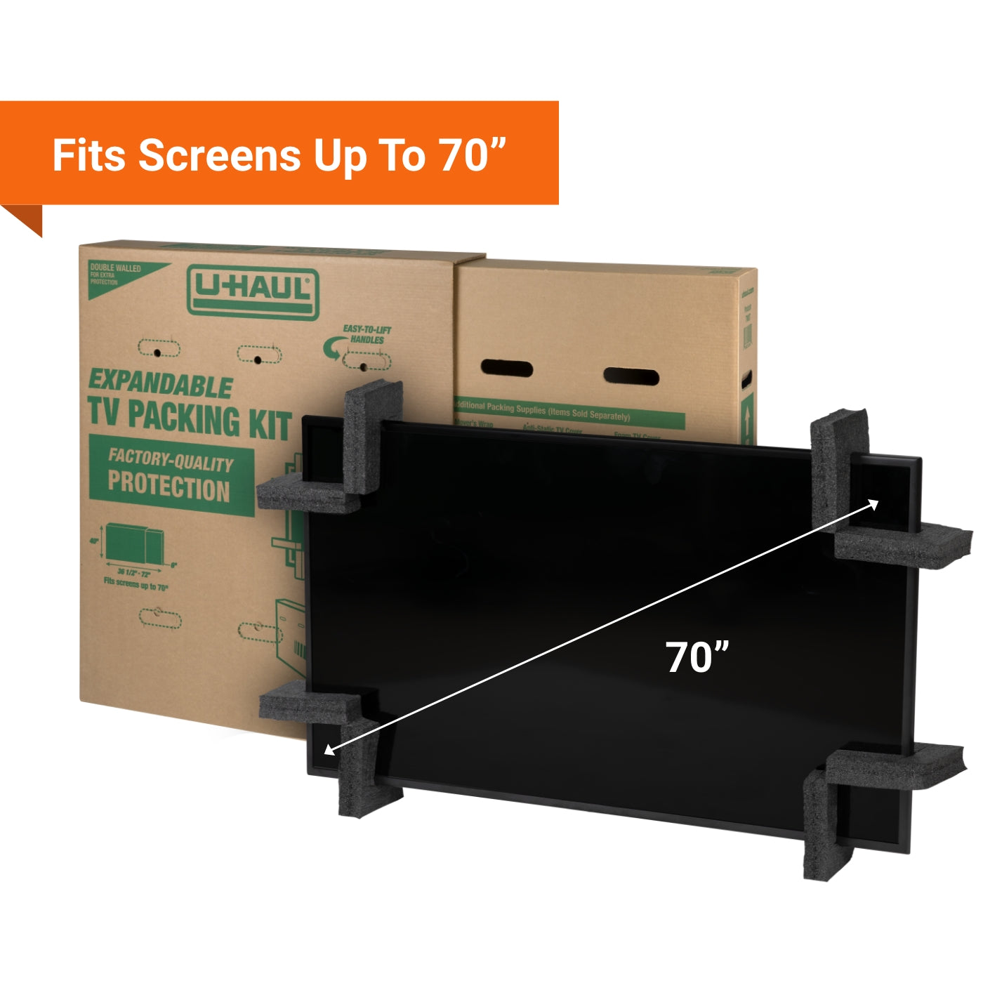 Heavy-Duty Expandable TV Moving Box - Extra-Large (Up to 86")