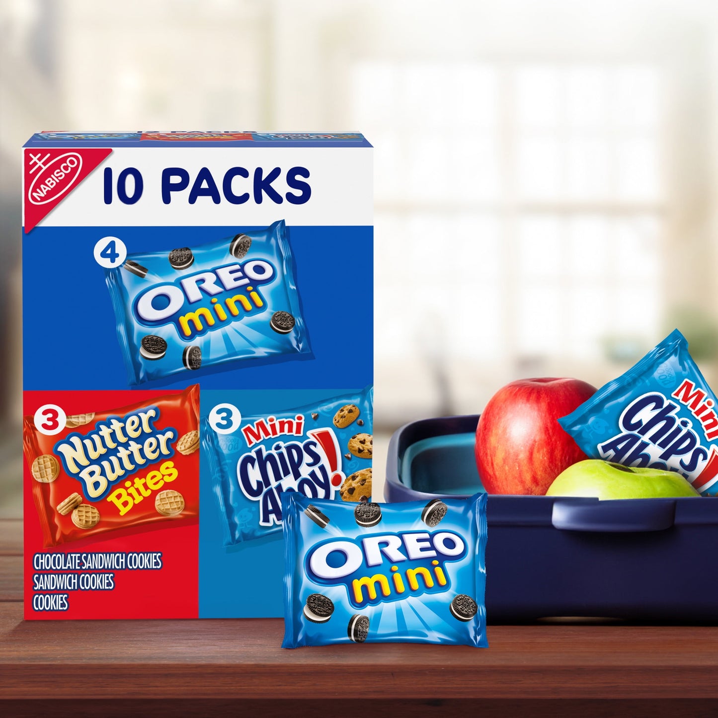 Nabisco Cookies Variety Pack, OREO Minis, Nutter Butter Bites, & CHIPS AHOY! Minis,10 Snack Packs