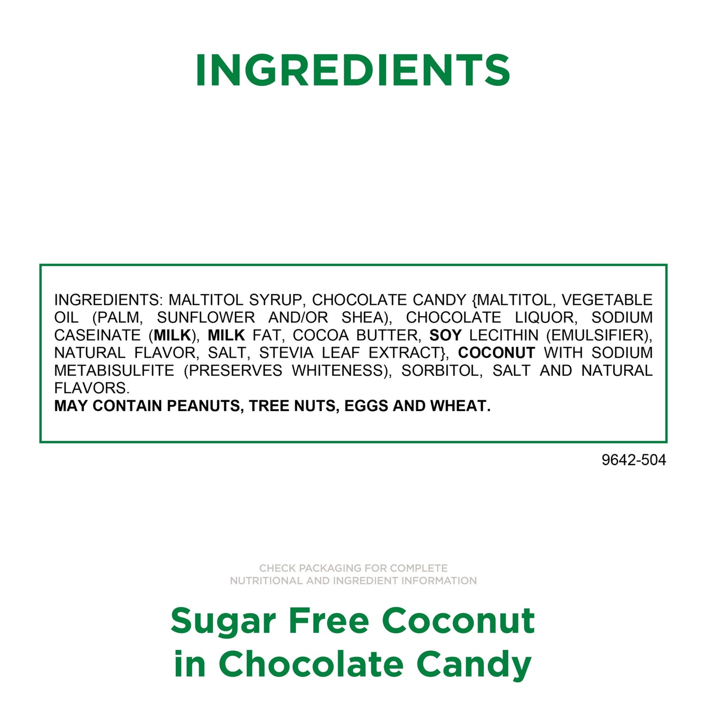 RUSSELL STOVER Sugar Free Coconut in Chocolate Candy, 10 oz. bag