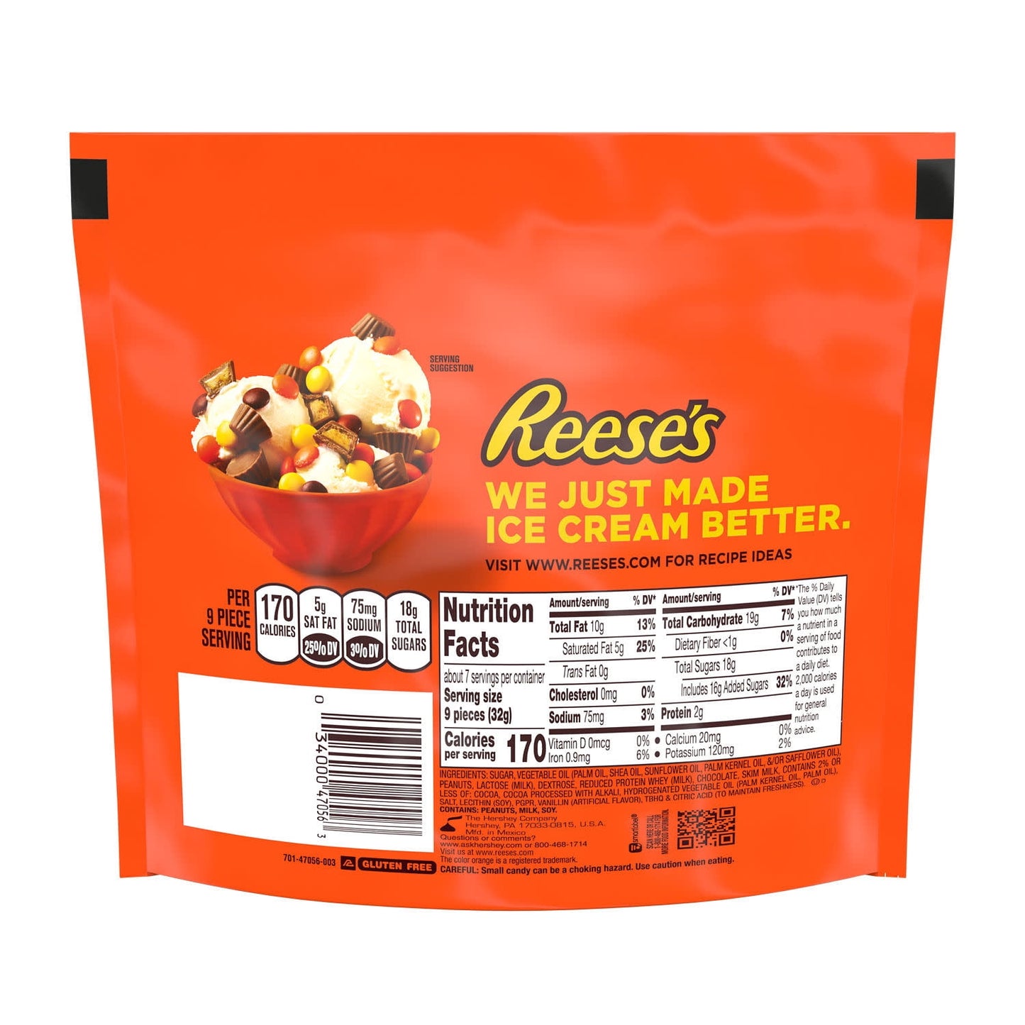 Reese's Minis Milk Chocolate Unwrapped Peanut Butter Cups Candy, Bag 7