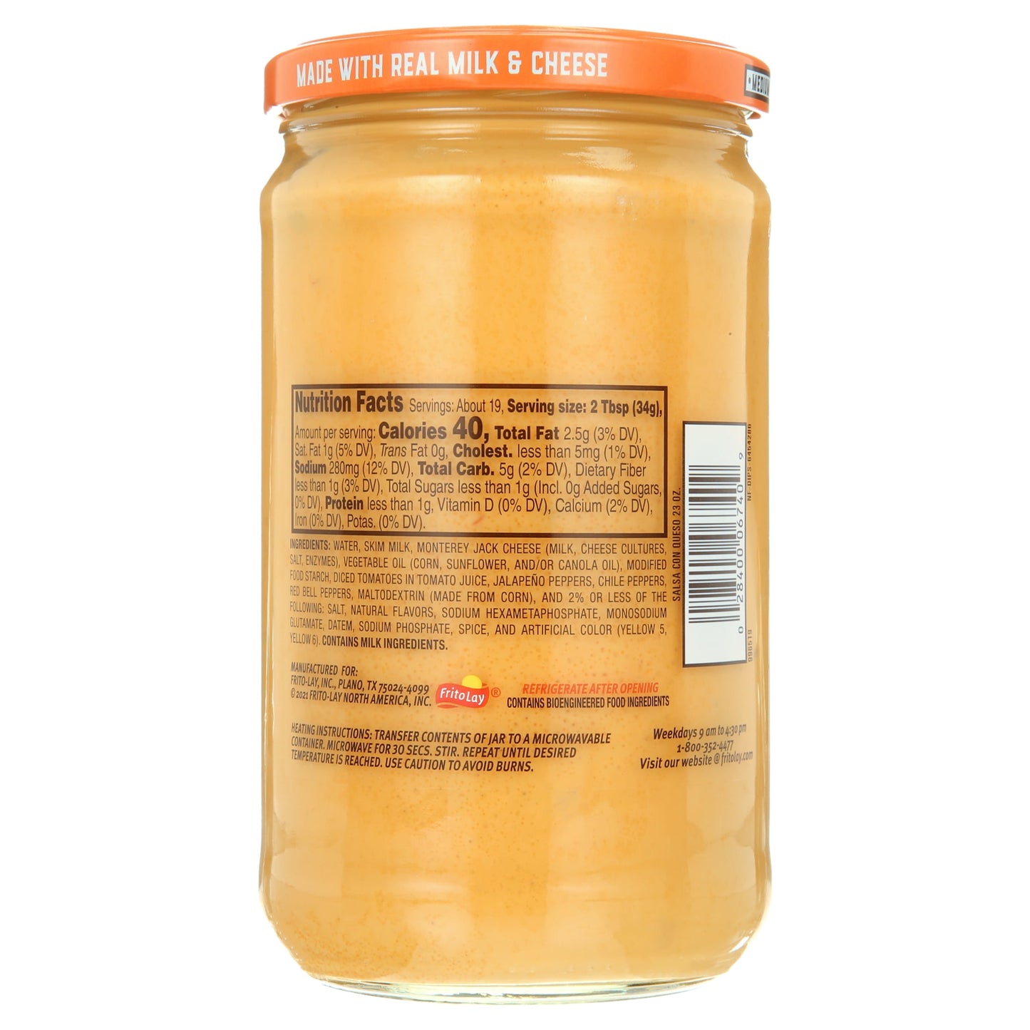 Tostitos Brand Dips & Salsas Medium Salsa Con Queso, 23 Ounce Jar