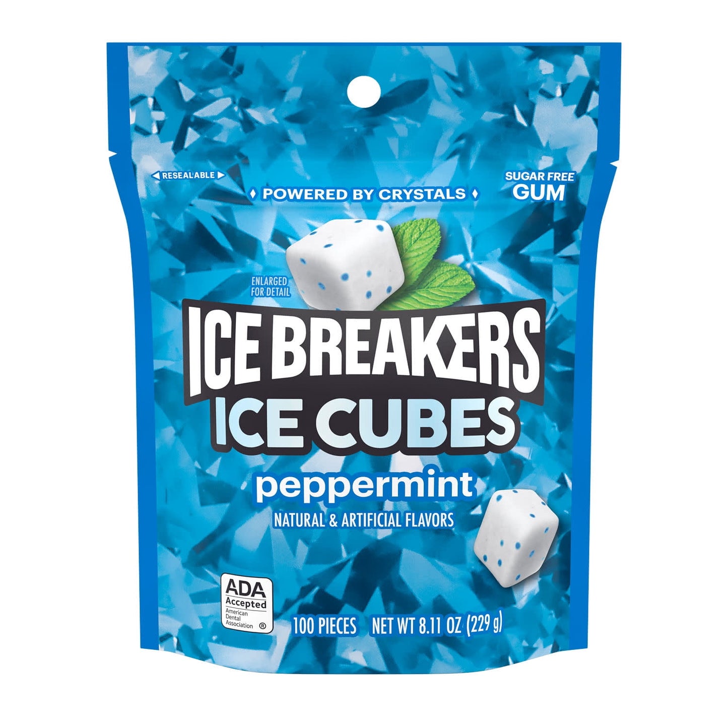 Ice Breakers Ice Cubes Peppermint Flavored Sugar Free Chewing Gum, Pou