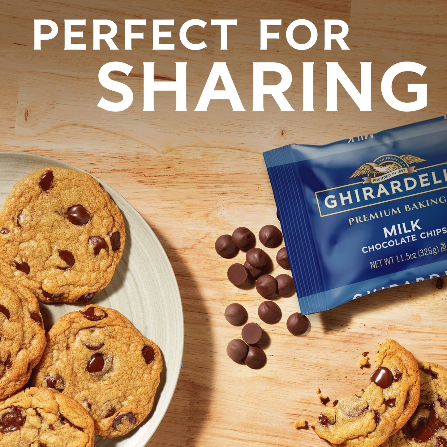 GHIRARDELLI Milk Chocolate Premium Baking Chips, Chocolate Chips for Baking, 11.5 oz Bag
