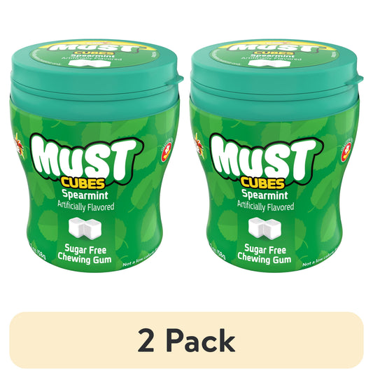 Elite Must Sugar Free Spearmint Cubed Gum, 2oz (2 pack)