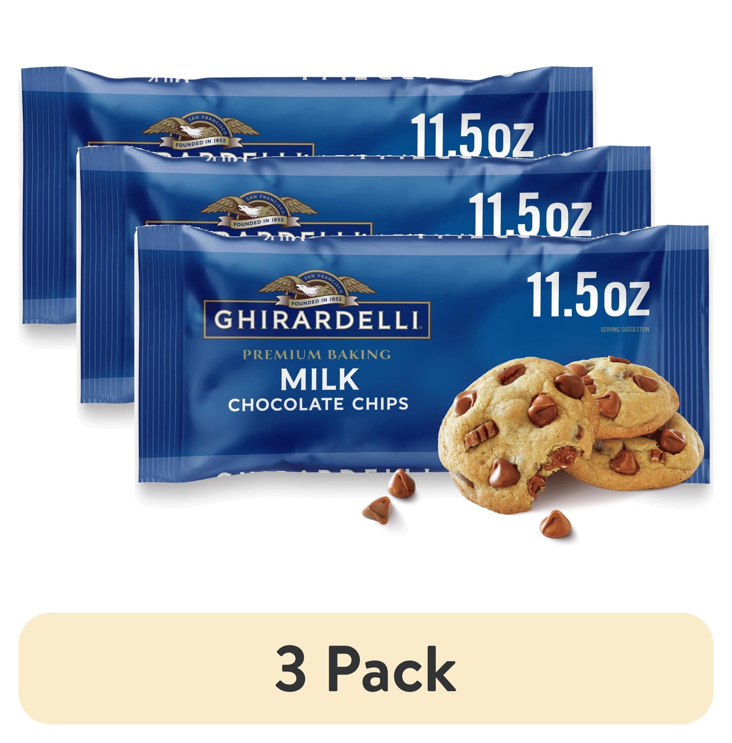 GHIRARDELLI Milk Chocolate Premium Baking Chips, Chocolate Chips for Baking, 11.5 oz Bag