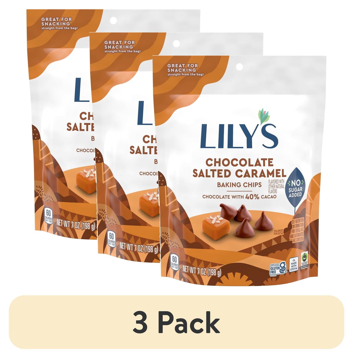Lily's Chocolate Salted Caramel Flavored No Added Sugar Baking Chips