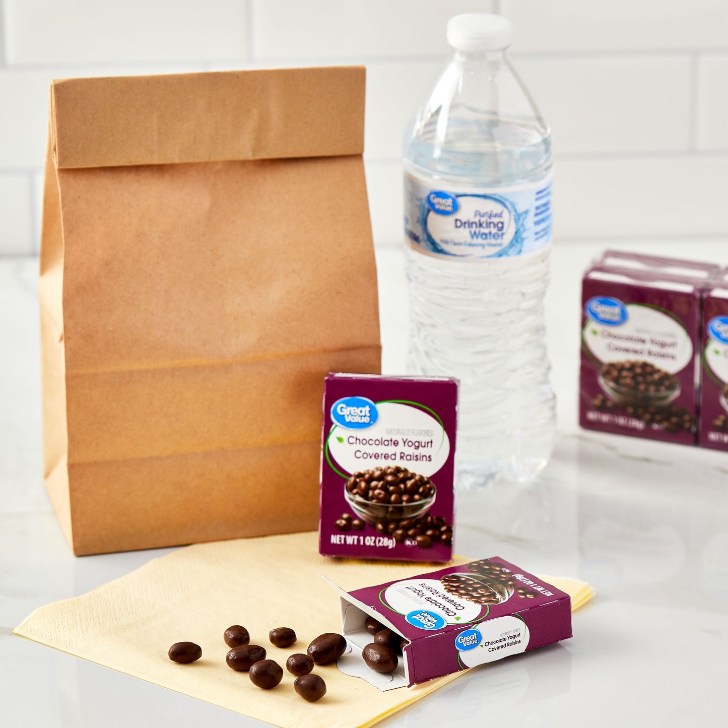 Great Value Chocolate Flavored Cocoa Yogurt Raisins, 1 oz, 6 (3 pack)