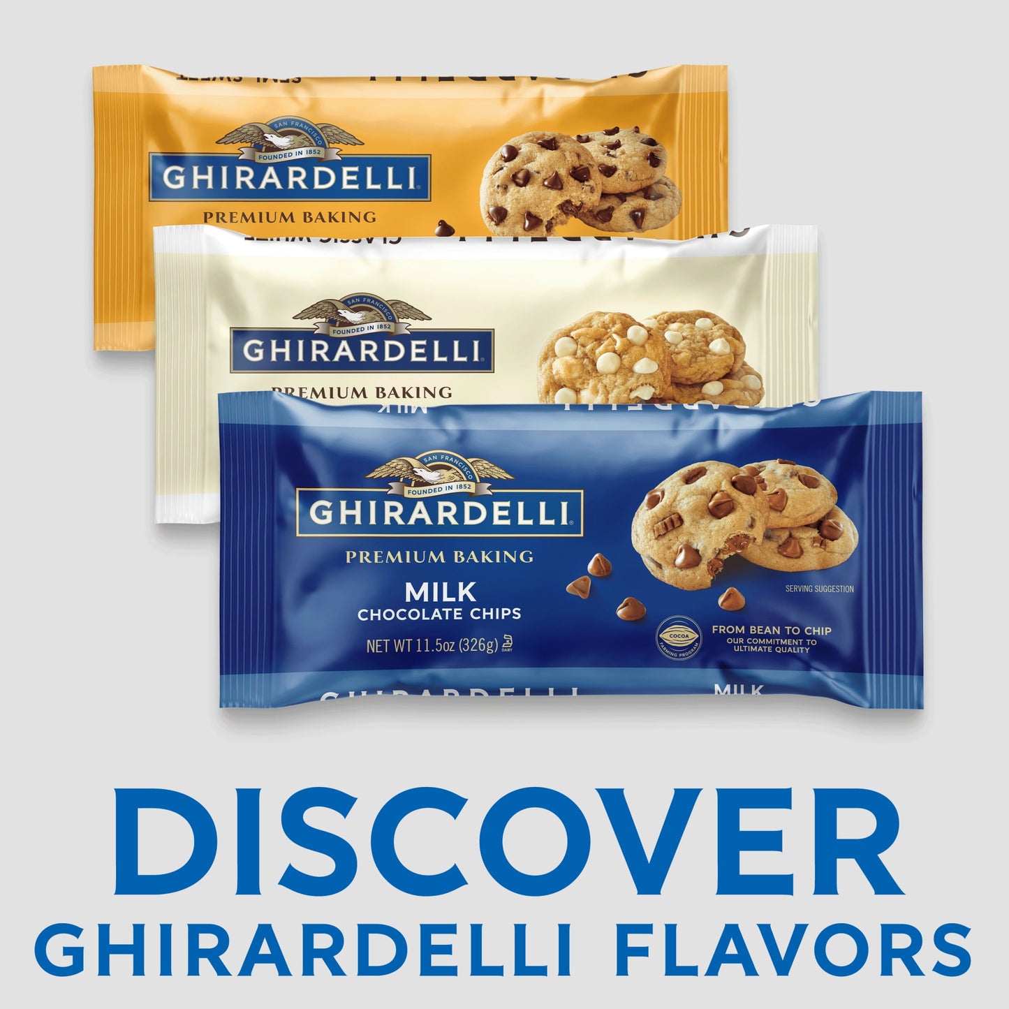 GHIRARDELLI Milk Chocolate Premium Baking Chips, Chocolate Chips for Baking, 11.5 oz Bag