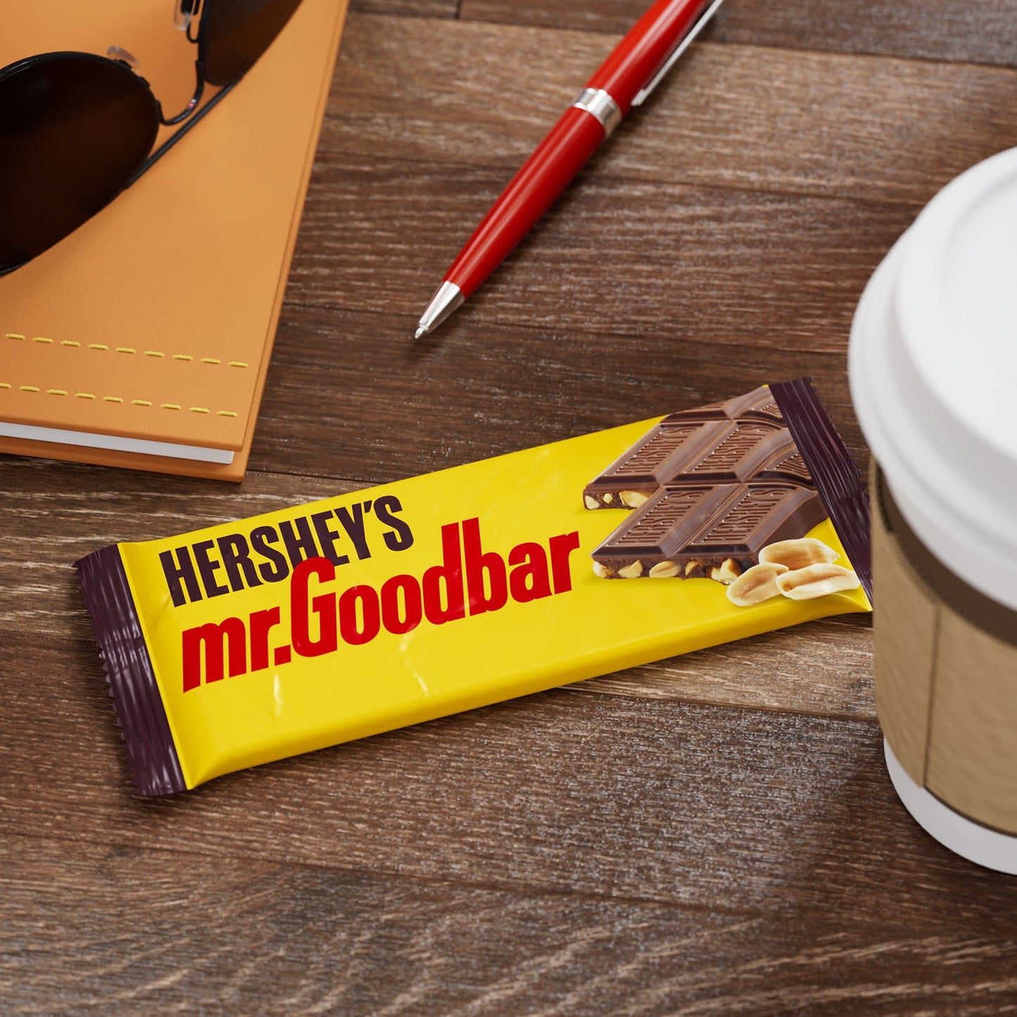 Hershey's Mr. Goodbar Chocolate with Peanuts Candy, Bars 1.75 oz, 6 Co