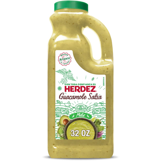 HERDEZ Guacamole Salsa Mild, Tortilla Chip Dip, Shelf Stable, 32 oz