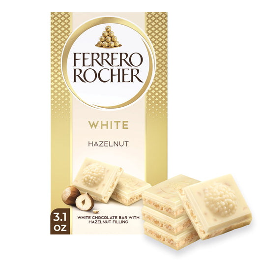 Ferrero Rocher premium chocolate bar, White Chocolate with Hazelnut Filling