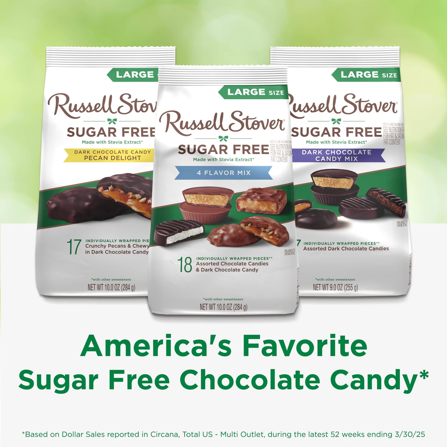 RUSSELL STOVER Sugar Free 4 Flavor Mix in Chocoalte Candy & Dark Chocolate Candy