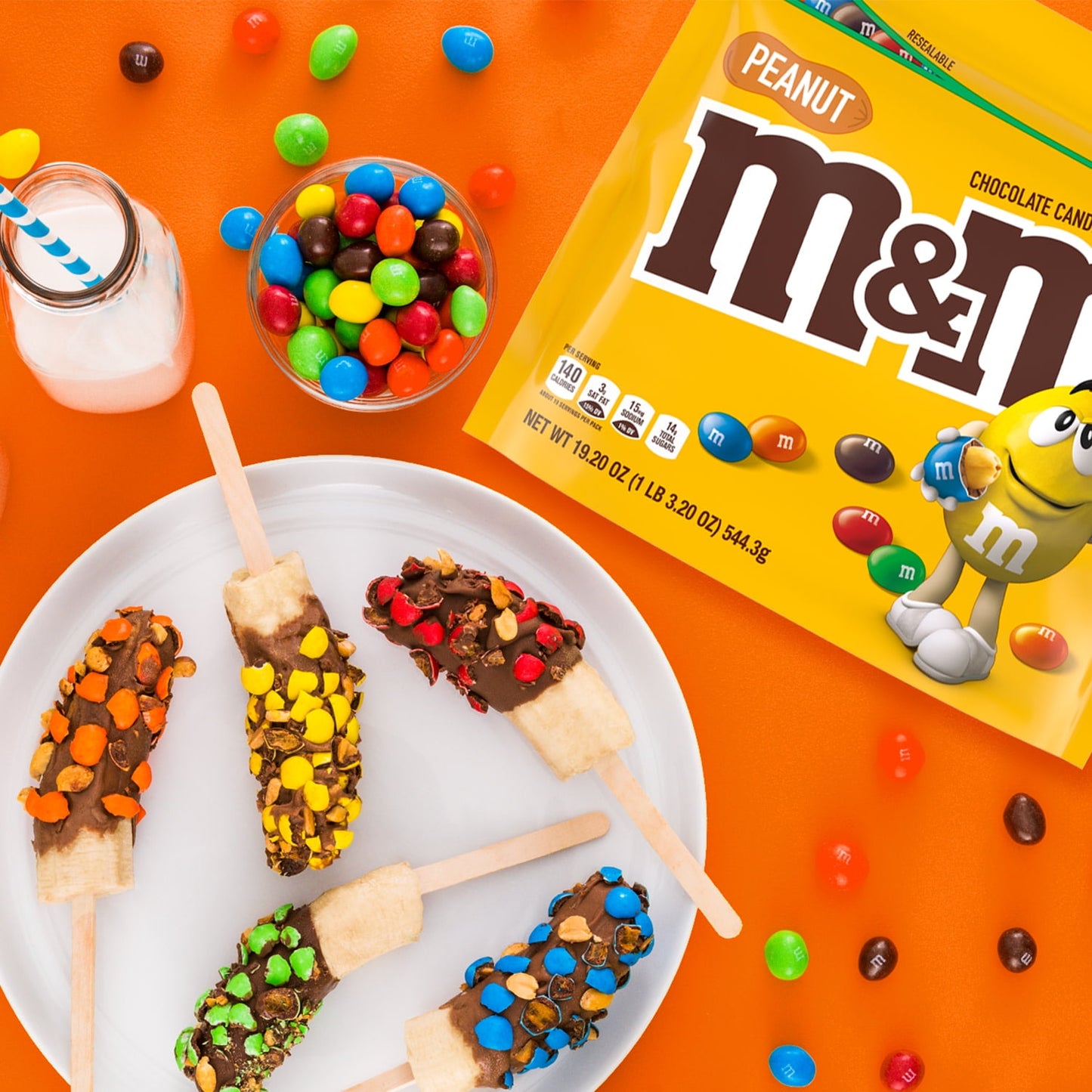 M&M's Peanut Milk Chocolate Candy, Family Size - 18.08 oz Bulk Bag