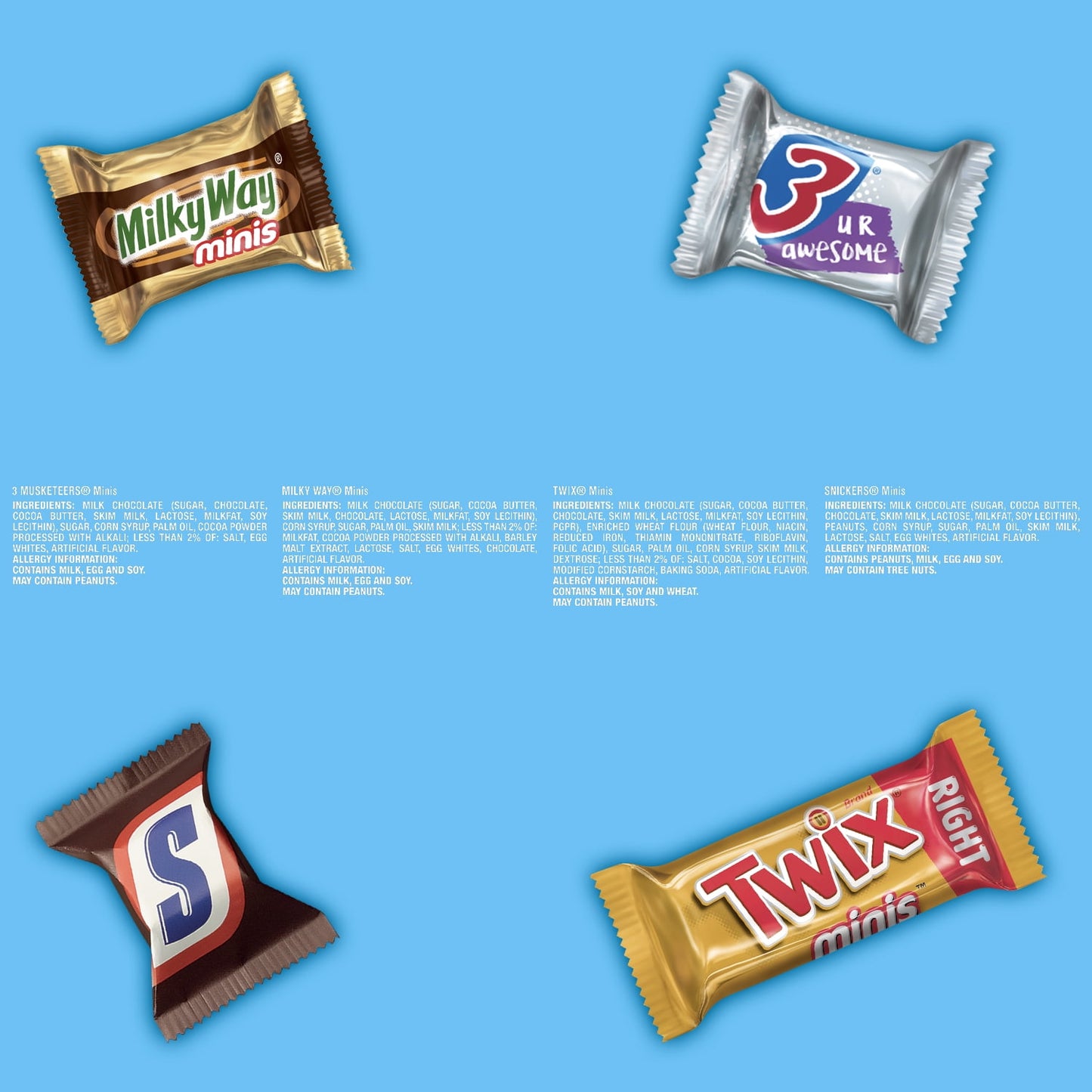 Mars Mixed Snickers, Twix, Milky Way, & 3 Musketeers Minis Chocolate Bars