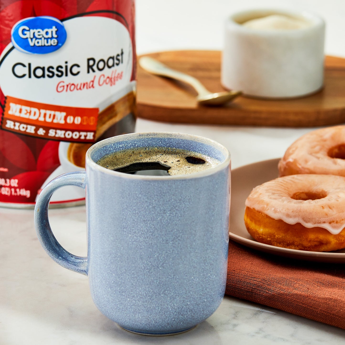 Great Value Classic Medium Roast Ground Naturally Caffeinated Coffee, 40.3 oz Cannister