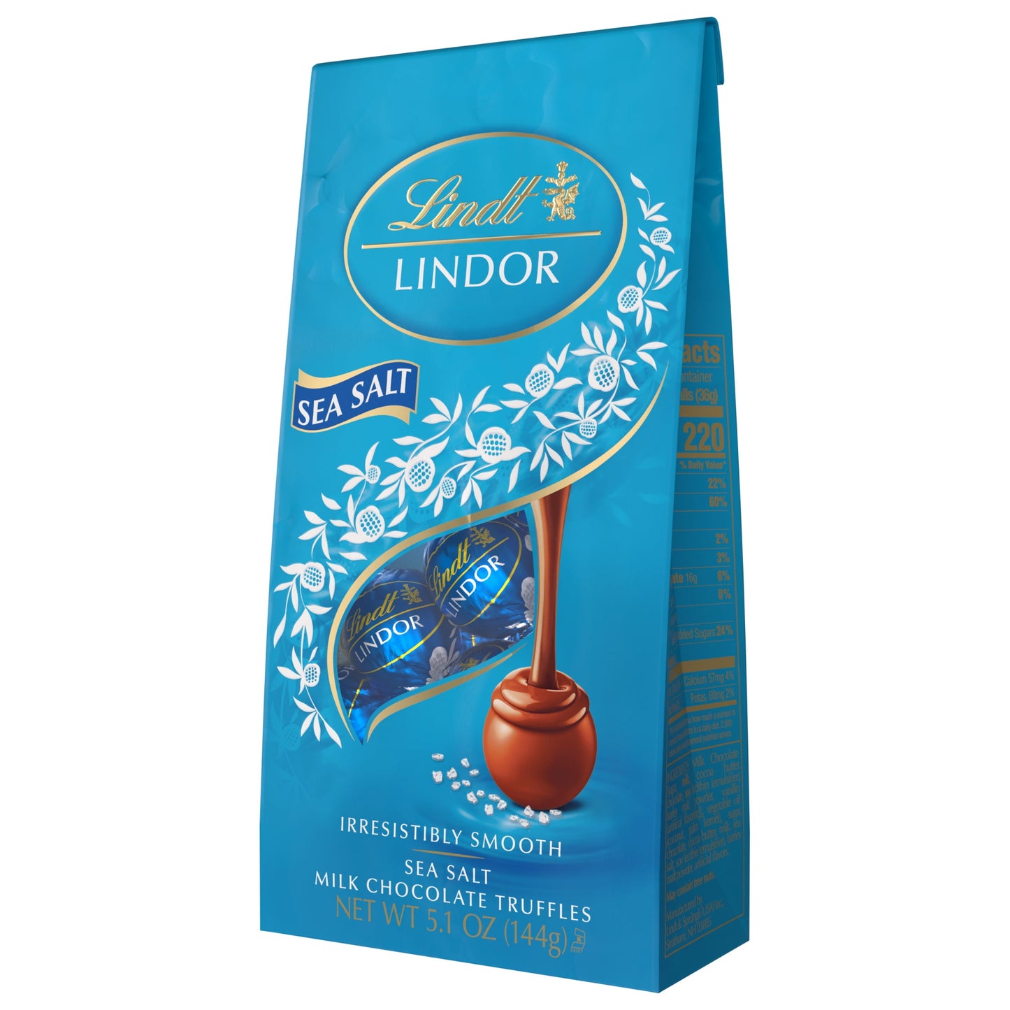 Lindt Lindor Sea Salt Milk Chocolate Candy Truffles, 5.1 oz. Bag