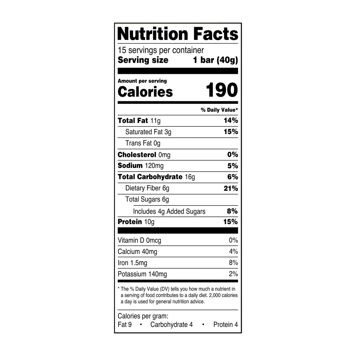 Great Value Peanut Butter and Dark Chocolate Protein Bars, 21.1 oz, 15