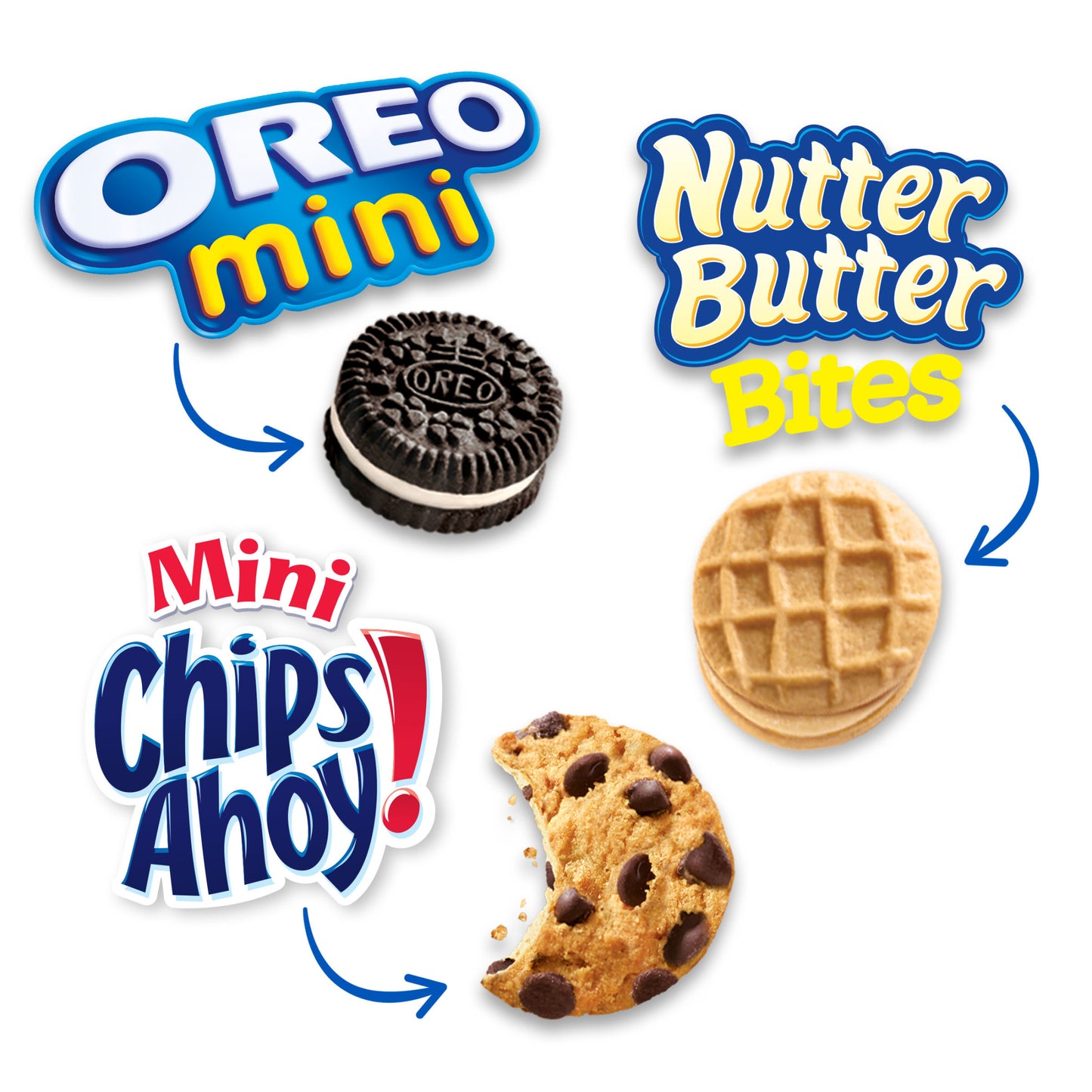 Nabisco Cookies Variety Pack, OREO Minis, Nutter Butter Bites, & CHIPS AHOY! Minis,10 Snack Packs
