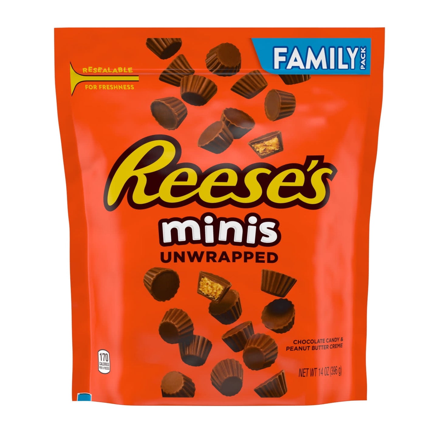 Reese's Minis Unwrapped Chocolate Peanut Butter Creme Cups Candy, Fami