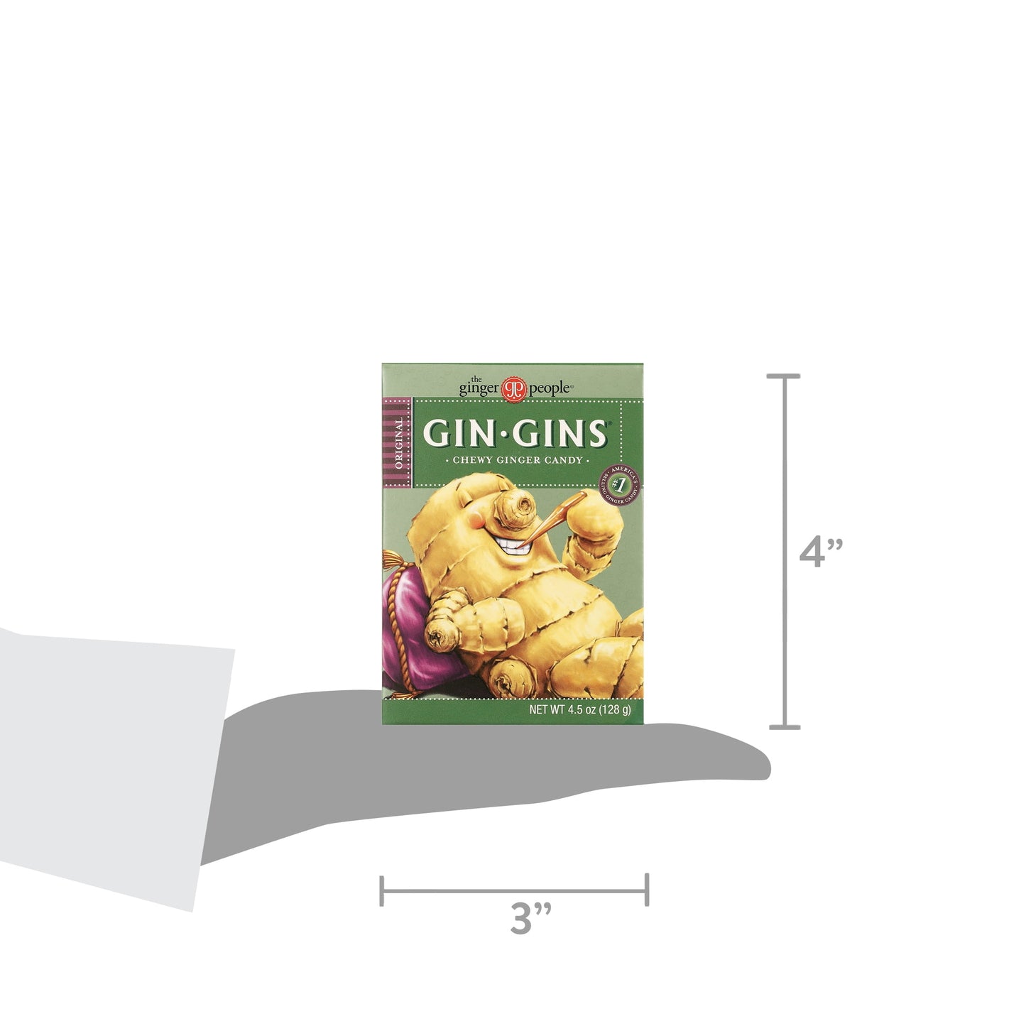 Gin Gins Original Chewy Ginger Candy with Fresh Ginger, 4.5 oz