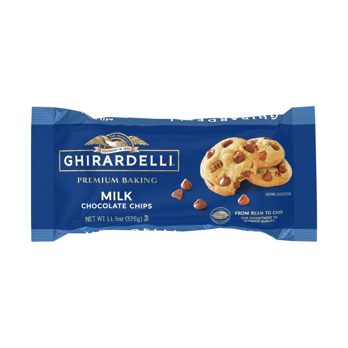 GHIRARDELLI Milk Chocolate Premium Baking Chips, Chocolate Chips for Baking, 11.5 oz Bag